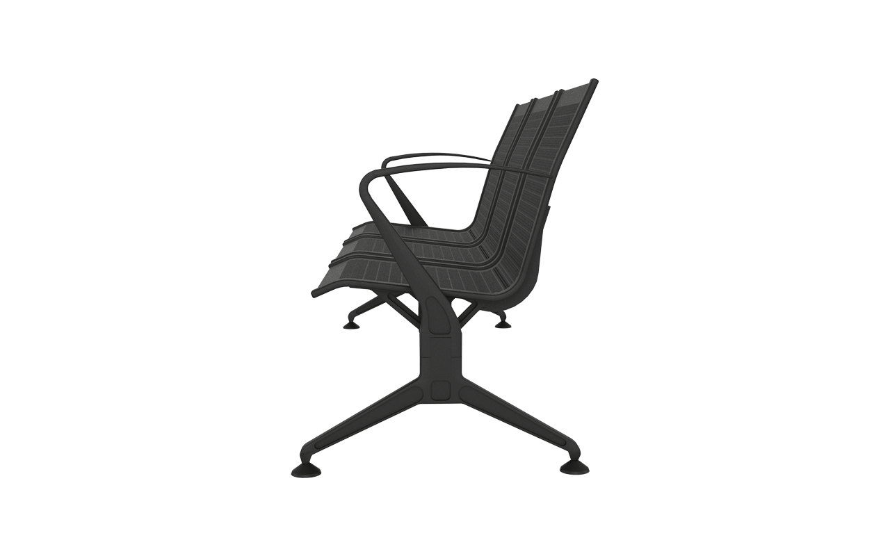 STEEL Üçlü Terminal Bekleme Kollu | Premium Mesh Üçlü Terminal Koltuğu | Gasell