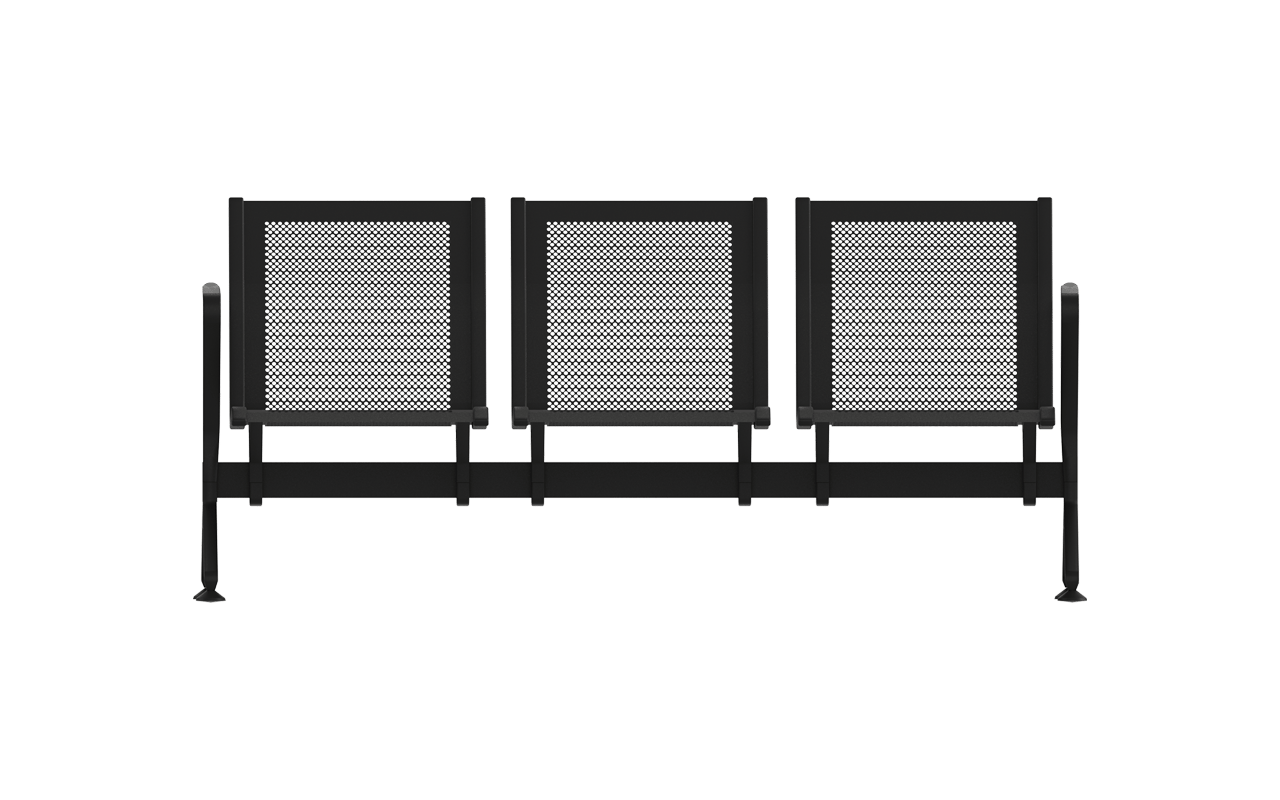STEEL Üçlü Terminal Bekleme Kollu | Premium Mesh Üçlü Terminal Koltuğu | Gasell