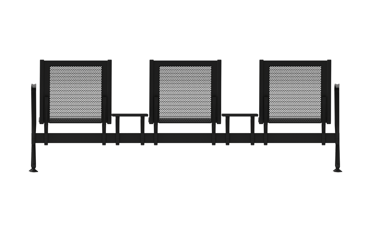 STEEL Üçlü Terminal Bekleme Kollu Ara Sehpalı | Ultimate Premium Terminal Koltuğu | Gasell