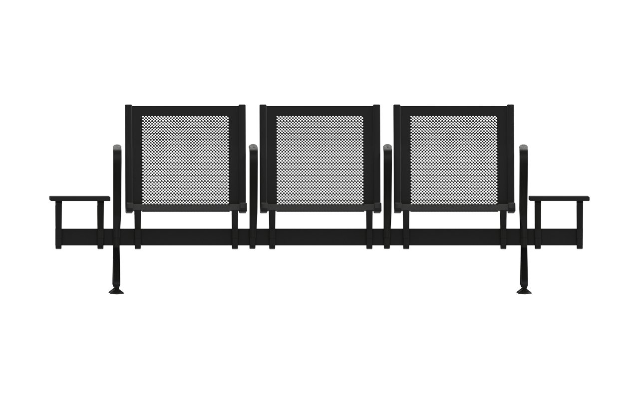 STEEL Üçlü Terminal Bekleme Ara Kollu Yan Sehpalı | Mega Premium Terminal Koltuğu | Gasell