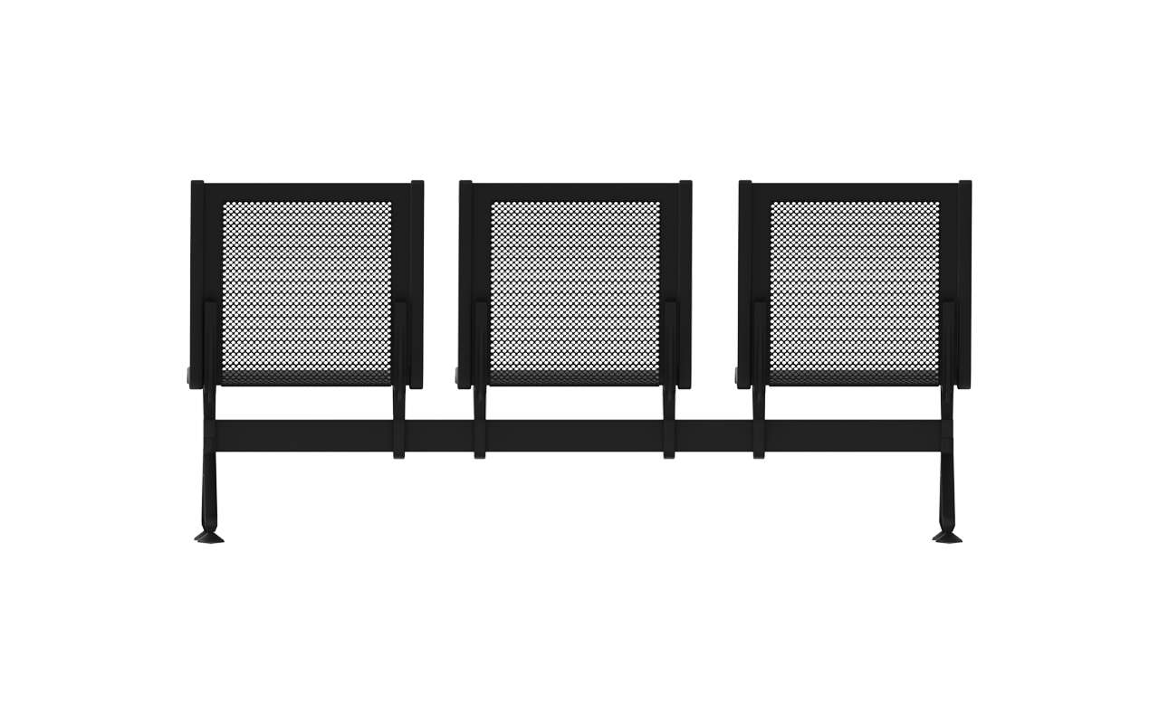 STEEL Üçlü Terminal Bekleme Kolsuz | Kompakt Mesh Üçlü Terminal Koltuğu | Gasell