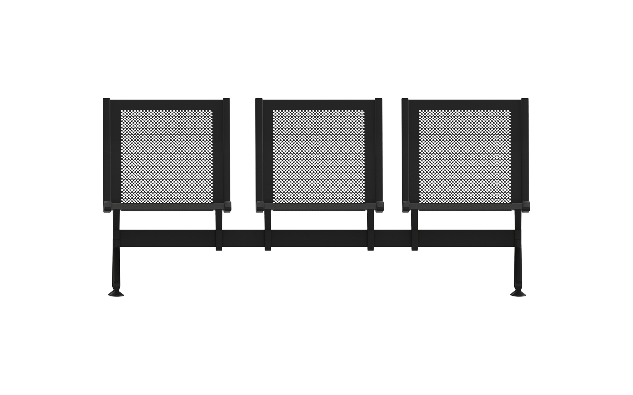STEEL Üçlü Terminal Bekleme Kolsuz | Kompakt Mesh Üçlü Terminal Koltuğu | Gasell