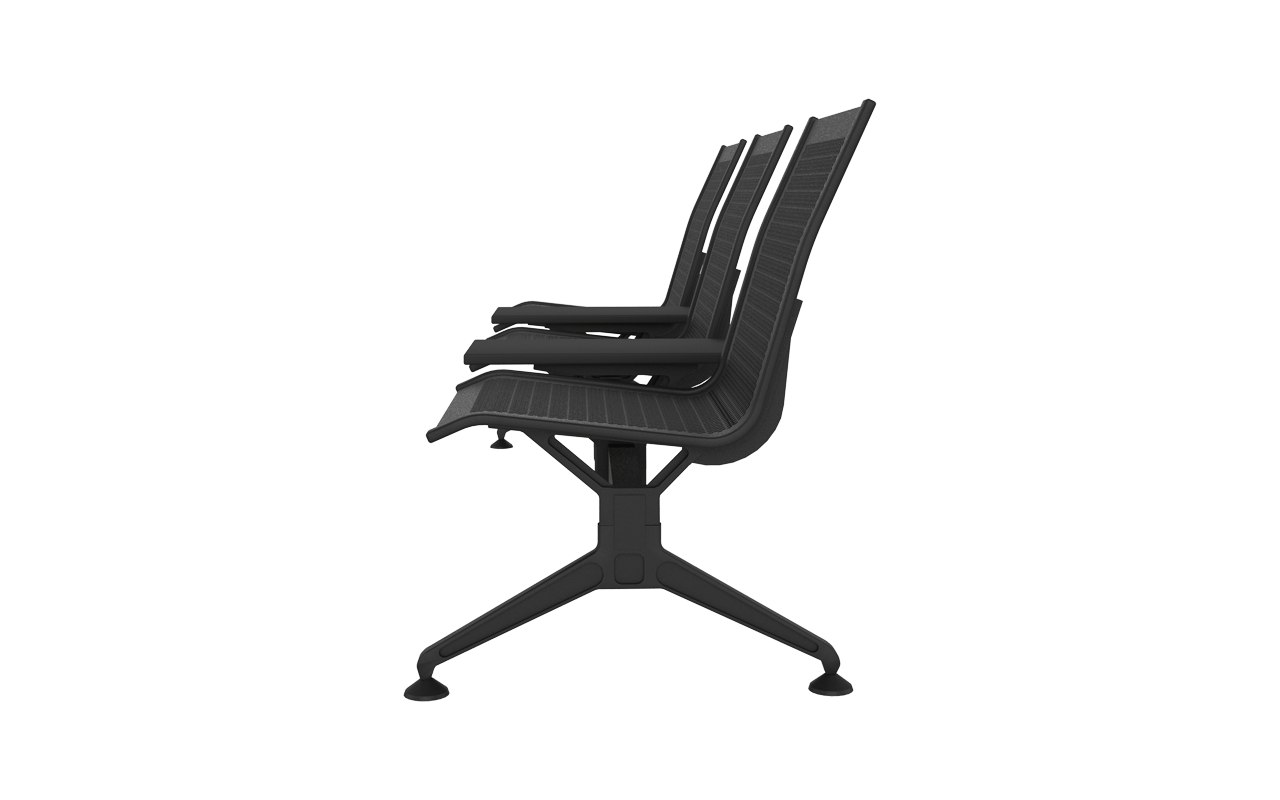 STEEL Üçlü Terminal Bekleme Kolsuz Ara Sehpalı | Space-Saving Çift Sehpalı Terminal Koltuğu | Gasell