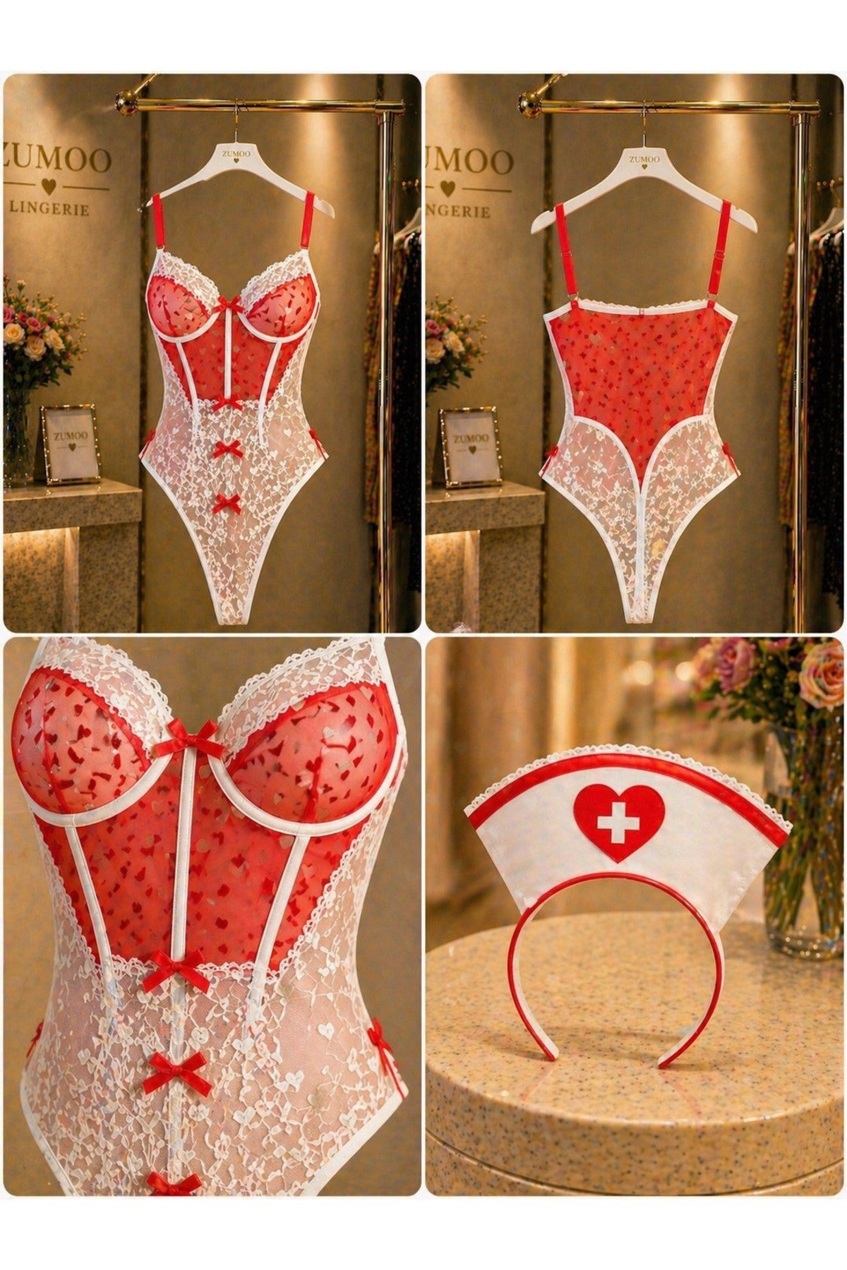 Fantazi Body Kadın Dantel Detaylı Transparan İç Giyim Şık Tasarım