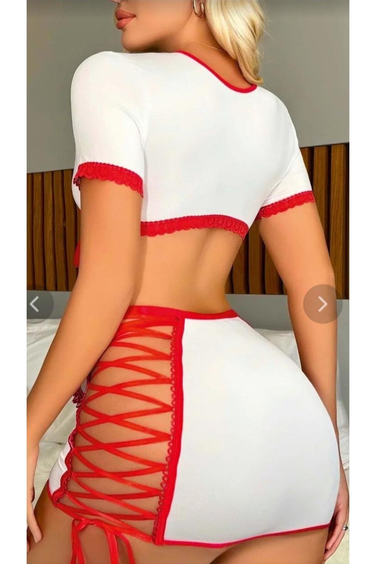 Fantezi Kostümü 3 Parça Set Seksi Kadın İç Giyim Özel Tasarım