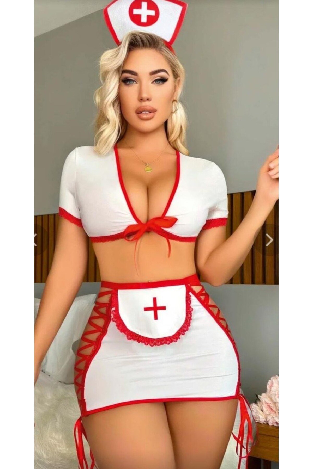 Fantezi Kostümü 3 Parça Set Seksi Kadın İç Giyim Özel Tasarım