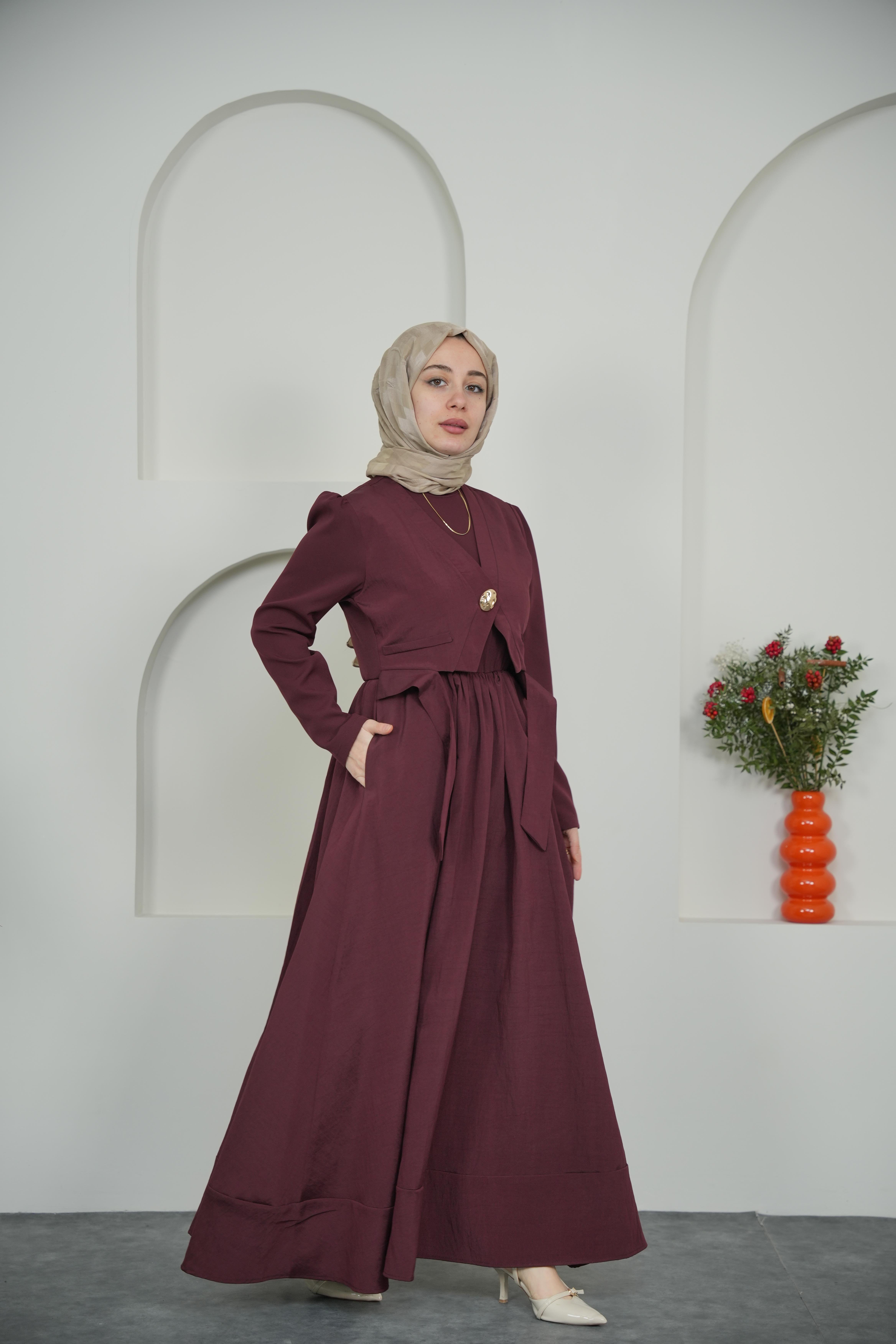 Gold Düğmeli Angora Kaban - Taş