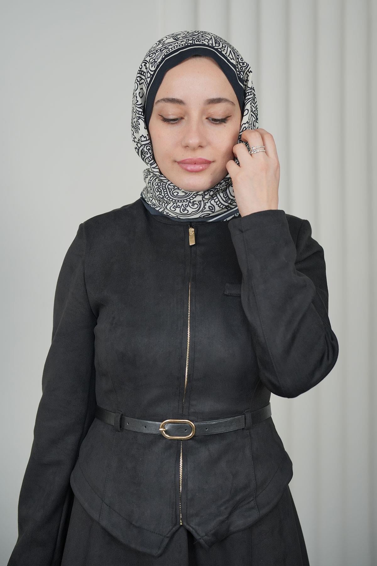 Kemerli Etekli Takım - Siyah