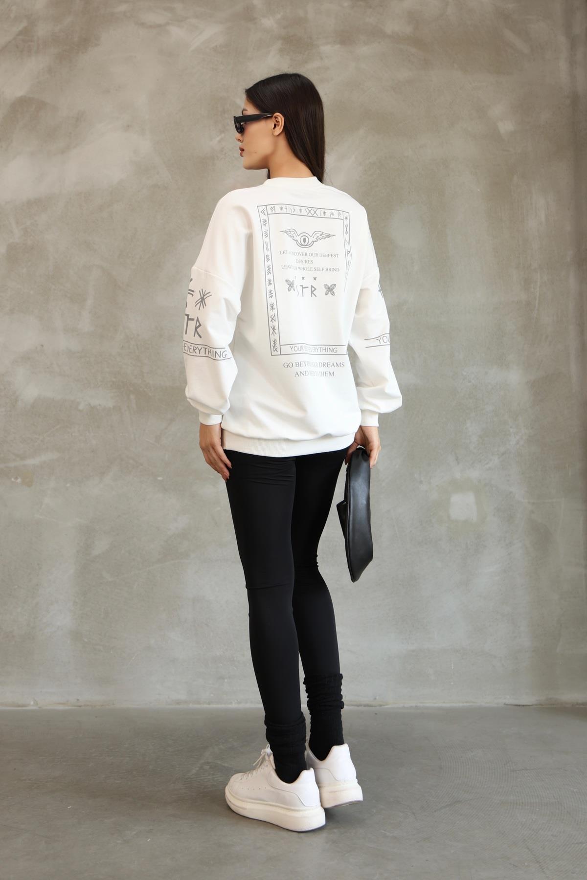 Baskılı Oversize Sweatshırt Mevsimlik 25528
