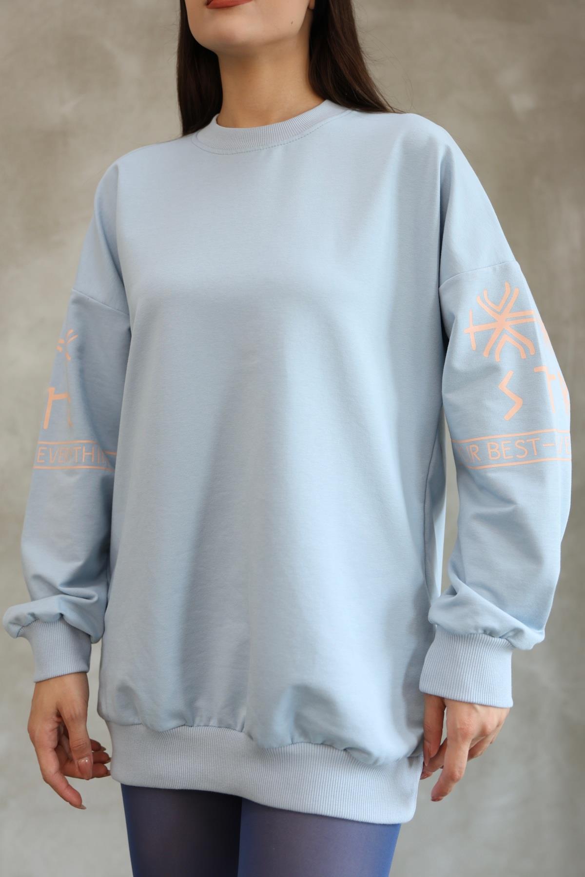Baskılı Oversize Sweatshırt Mevsimlik 25528