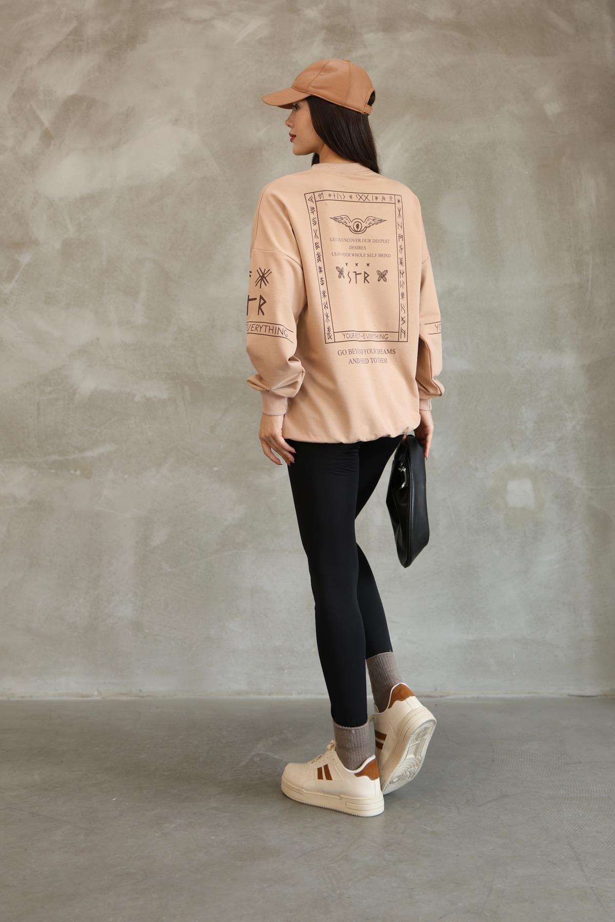 Baskılı Oversize Sweatshırt Mevsimlik 25528