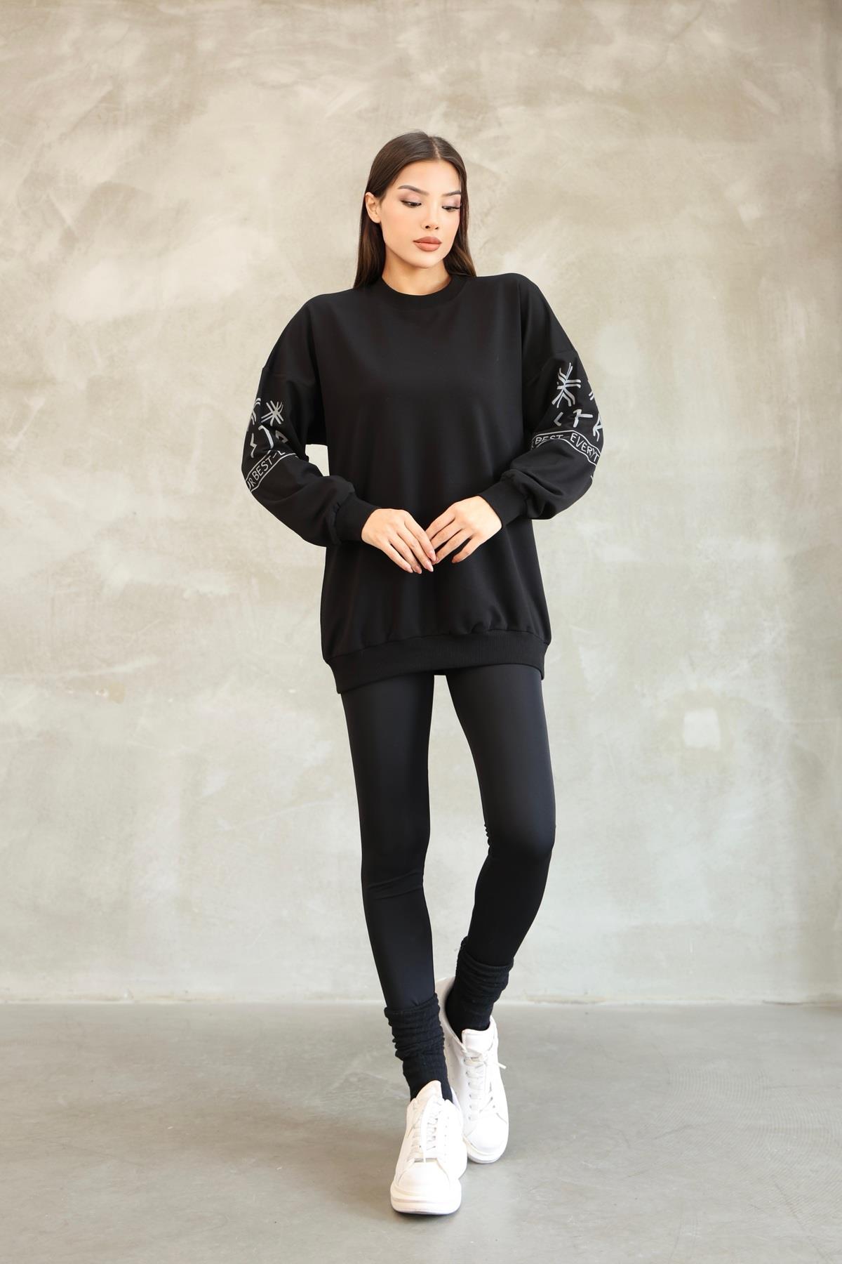 Baskılı Oversize Sweatshırt Mevsimlik 25528