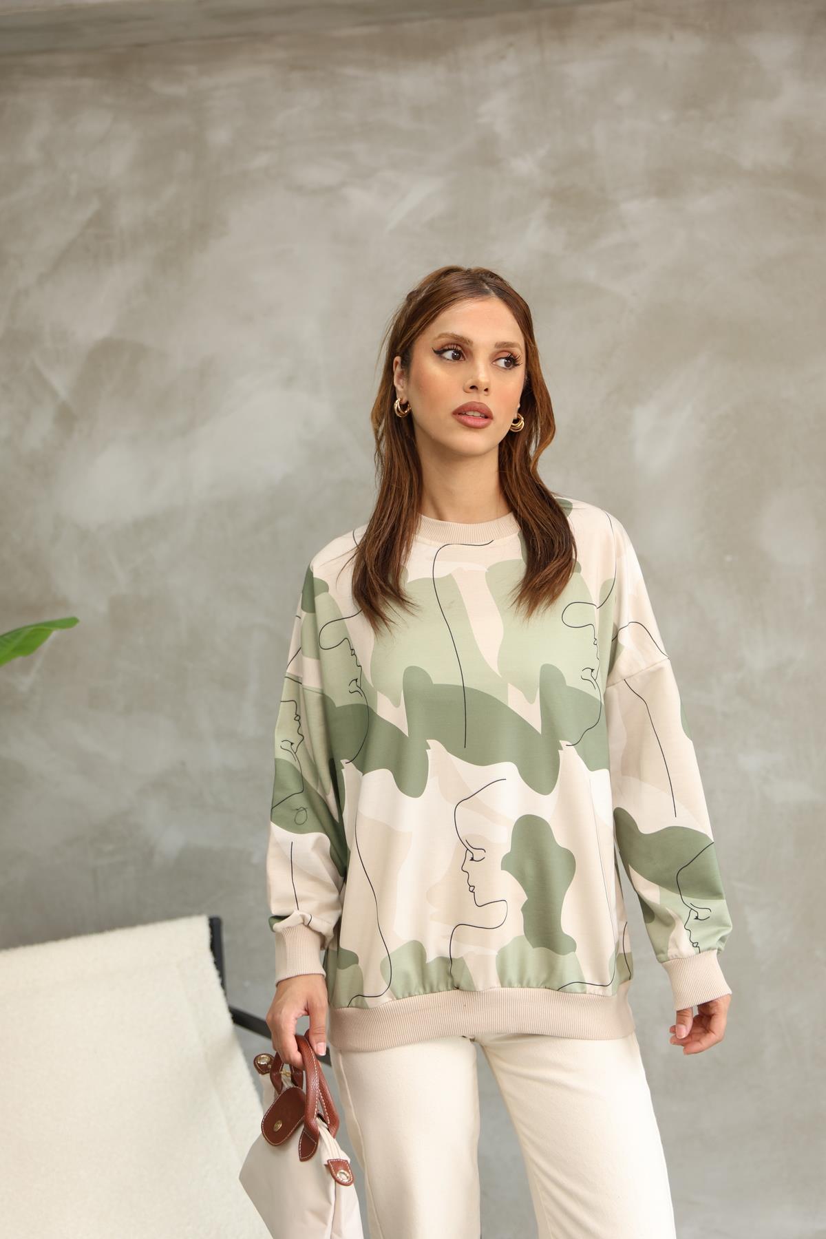 DİGİTAL BASKILI OVERSİZE SWEATSHIRT 25521