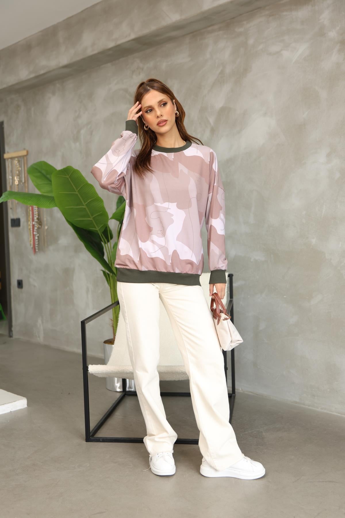 DİGİTAL BASKILI OVERSİZE SWEATSHIRT 25521
