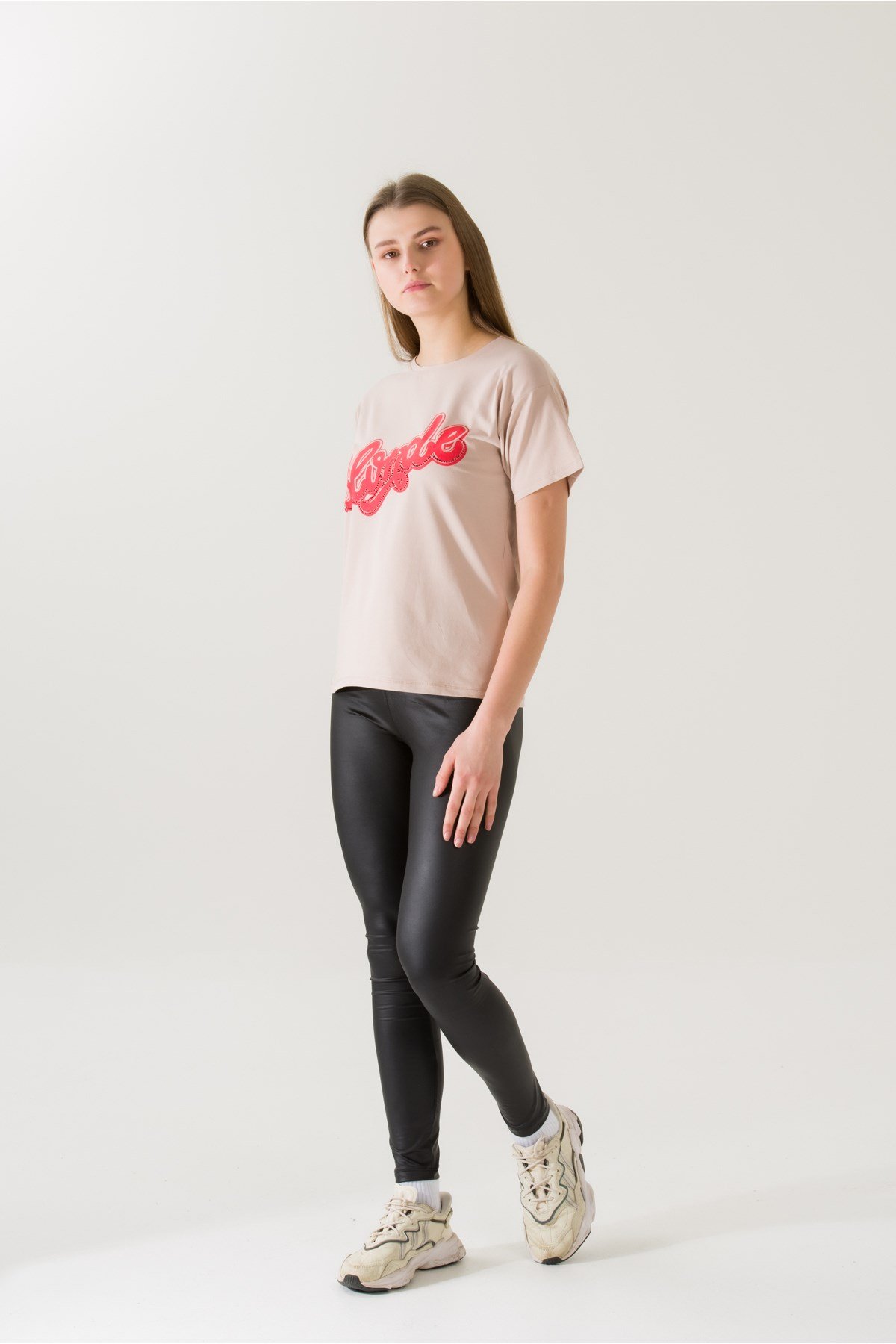 Kadın Blonde Baskılı Vizon T-shirt 21005