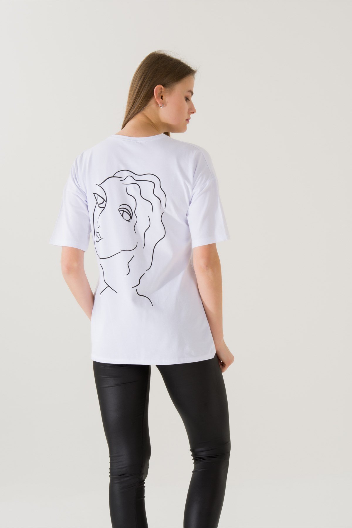 Kadın Come Find Beyaz Baskılı T-shirt 21014 Beyaz