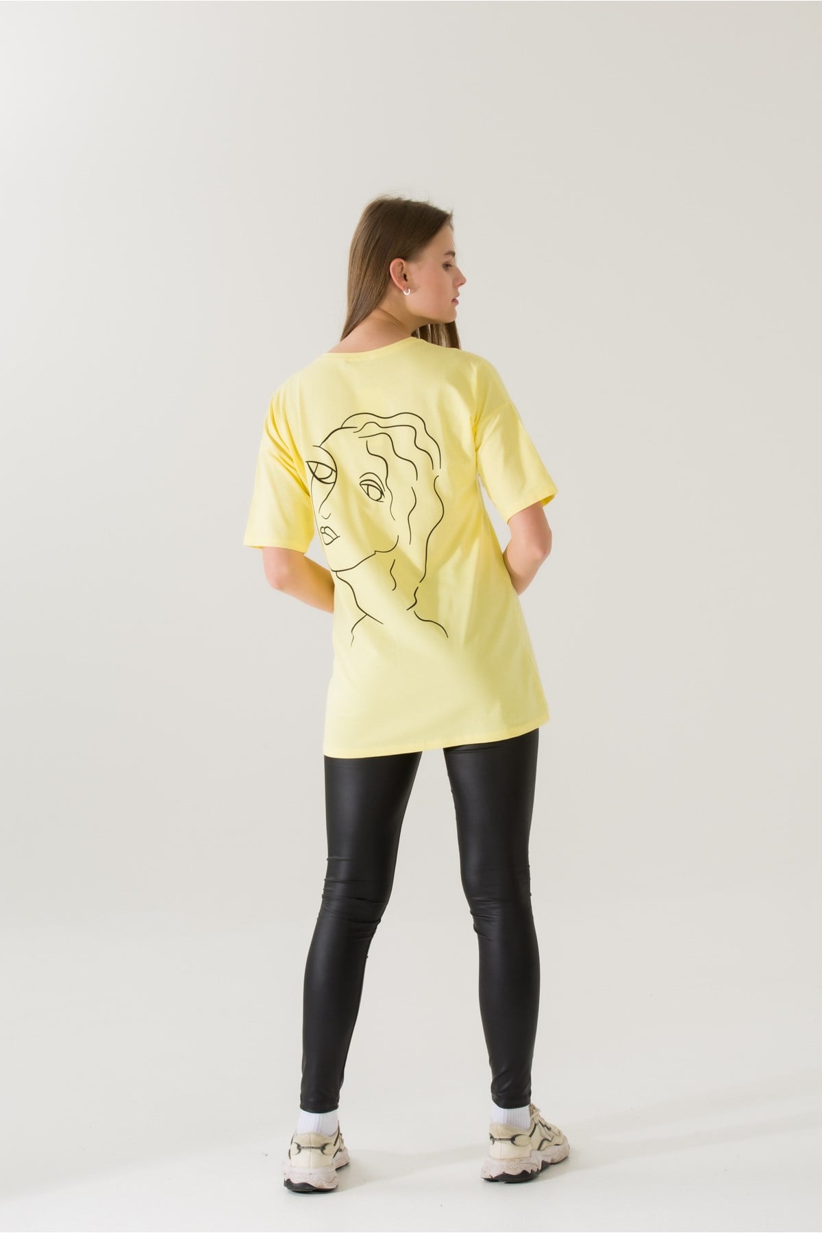 Kadın Come Find Sarı Baskılı T-shirt 21014 Sarı