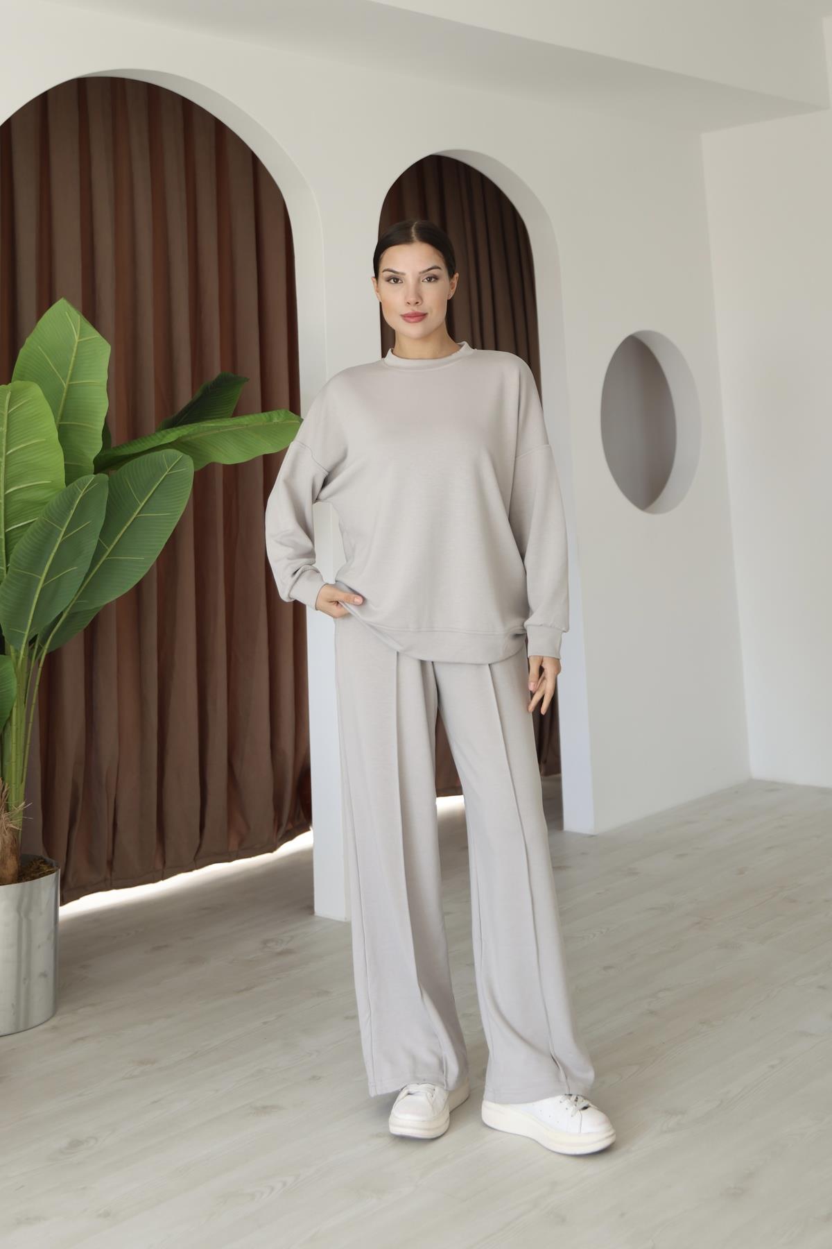 modal oyso kumaş eşofman takımı oversize rahat kalıp 24588