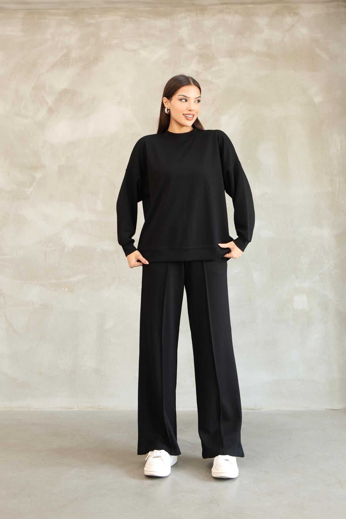 modal oyso kumaş eşofman takımı oversize rahat kalıp 24588
