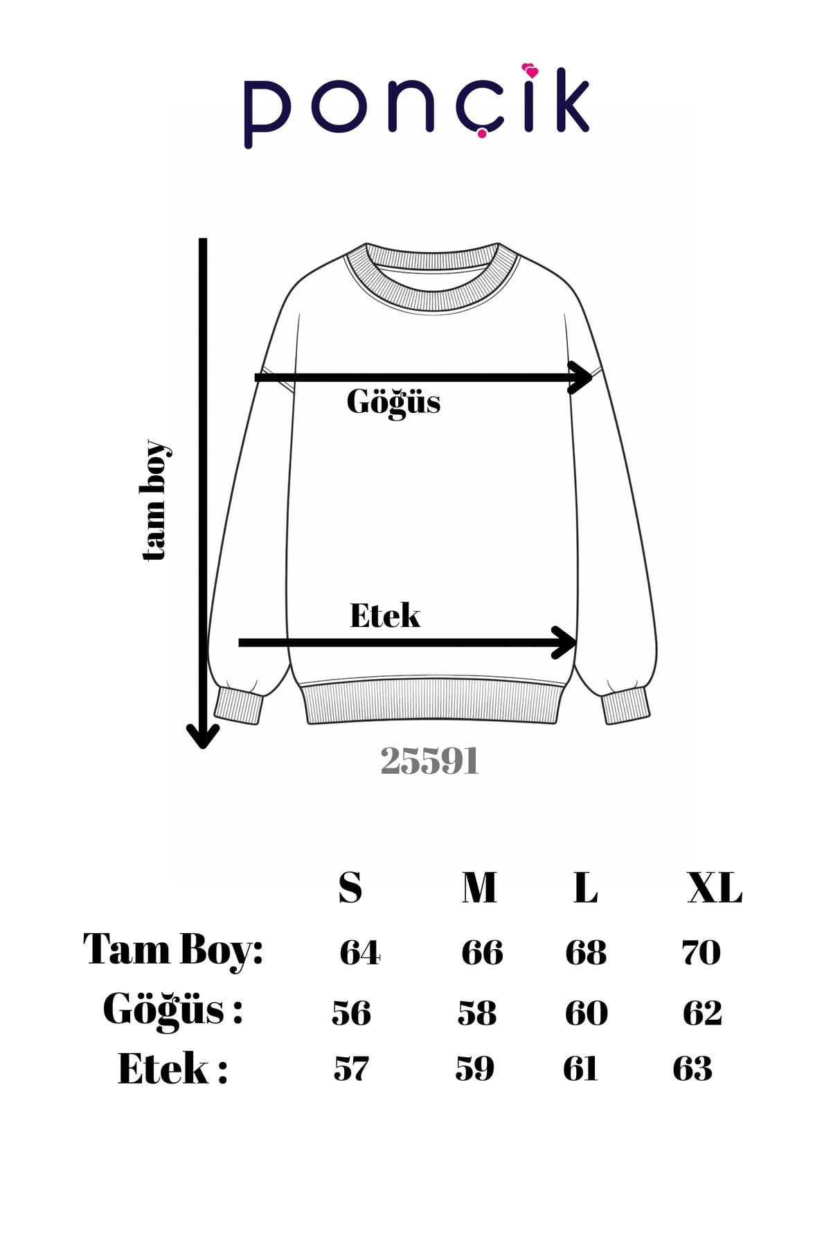 OVERSİZE SWEATSHIRT 3 İPLİK ŞARDONLU KALIN KIŞLIK
