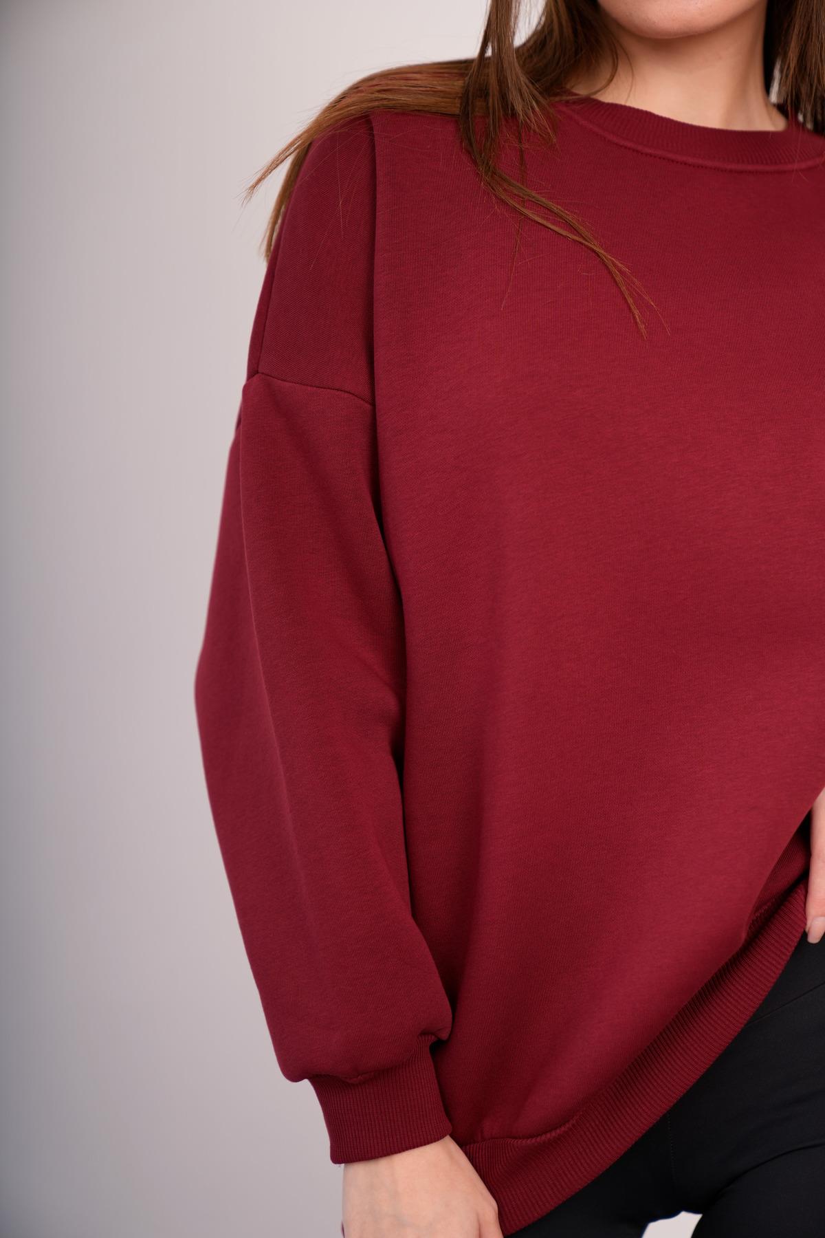 OVERSİZE SWEATSHIRT 3 İPLİK ŞARDONLU KALIN KIŞLIK