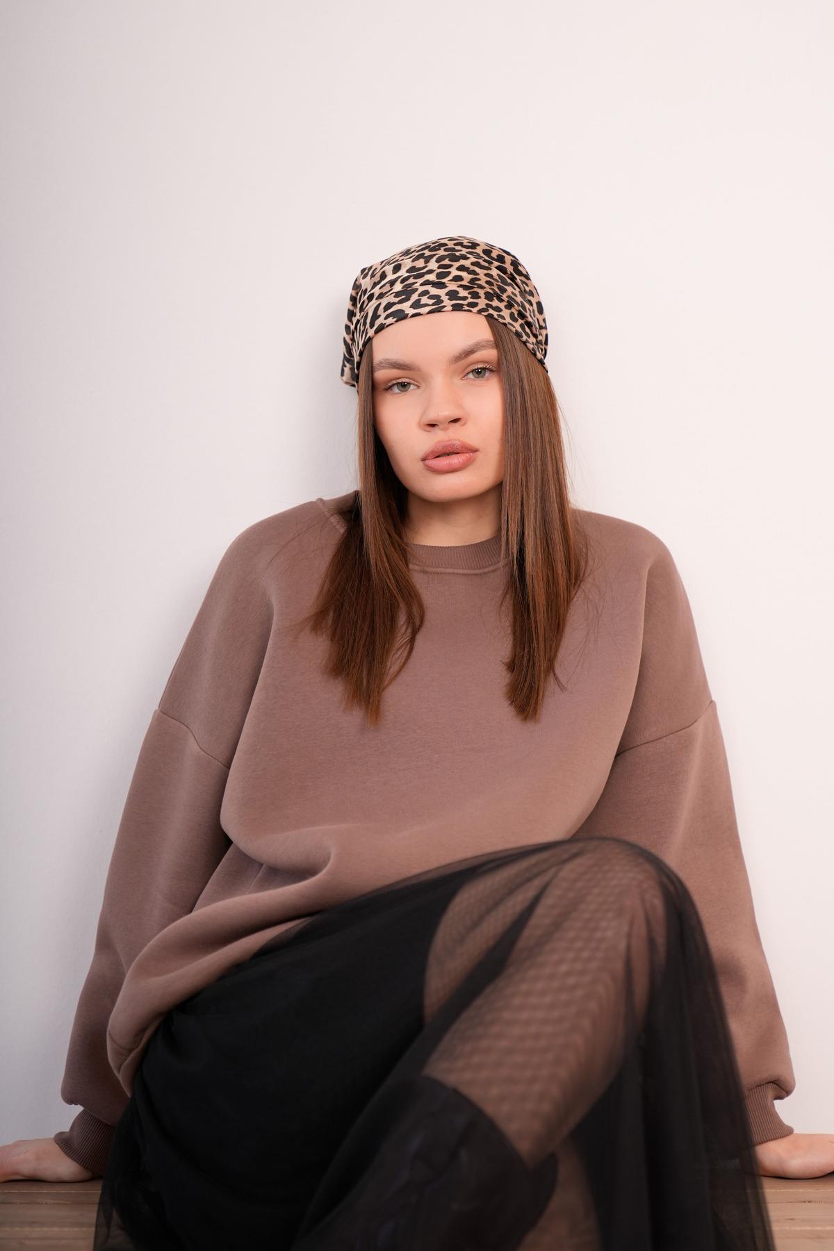 OVERSİZE SWEATSHIRT 3 İPLİK ŞARDONLU KALIN KIŞLIK