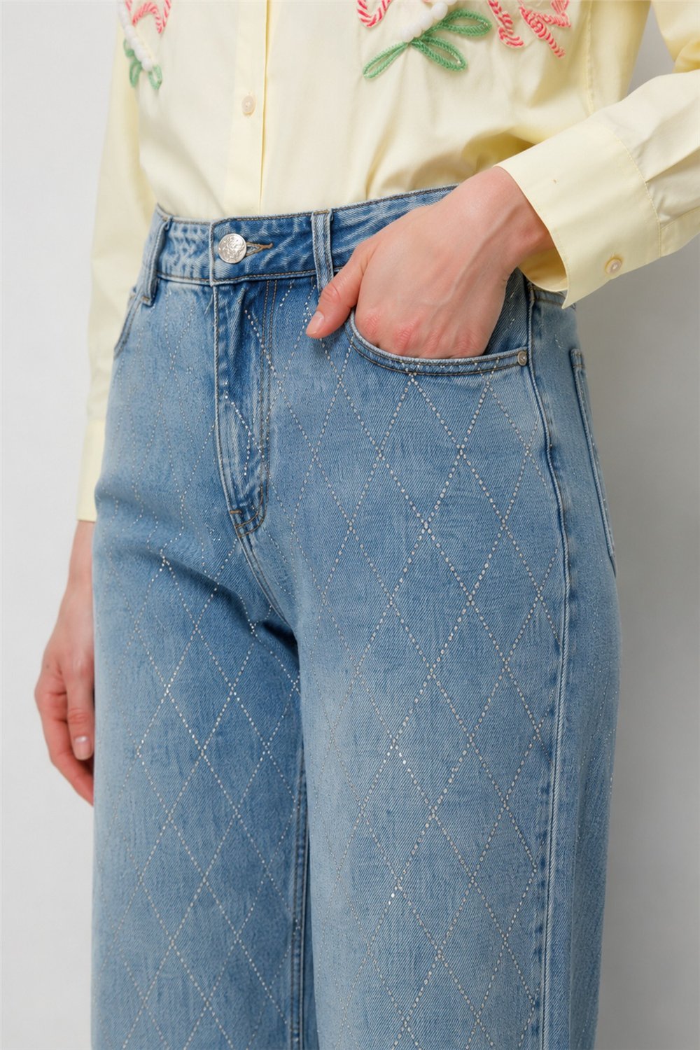 Ghisa 3611P8081 Kadın Cep Detaylı Denim Pantolon
