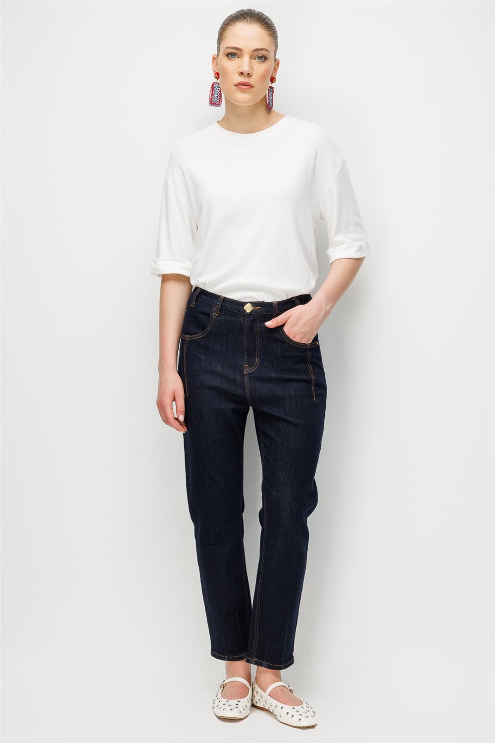 Ghisa 3611P8082 Kadın Cep Detaylı Denim Pantolon