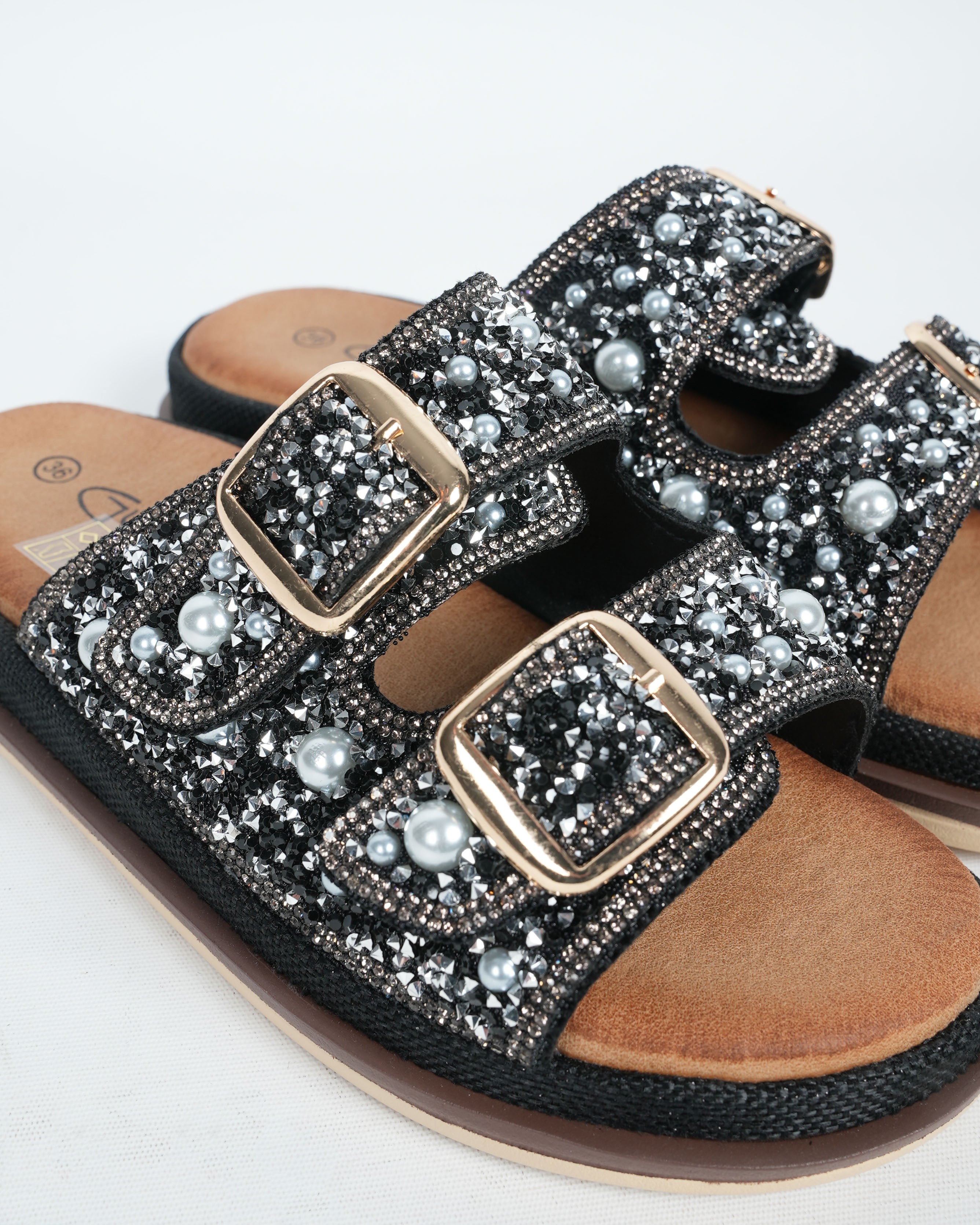 Guja 26Y225 Kadın Çift Bantlı Taşlı Terlik