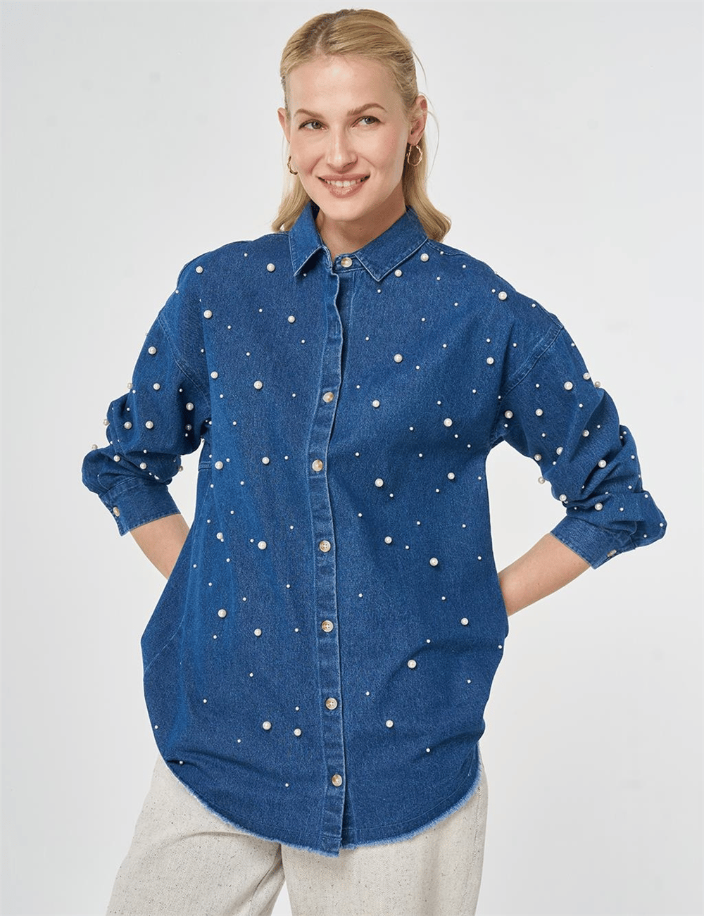 Kayra KA-B26-21060 Kadın Boncuklu Tunik