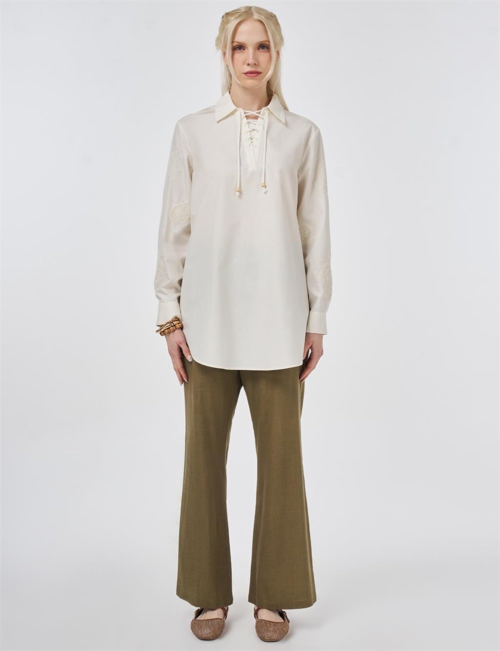Kayra KA-B26-21119 Kadın İşlemeli Tunik
