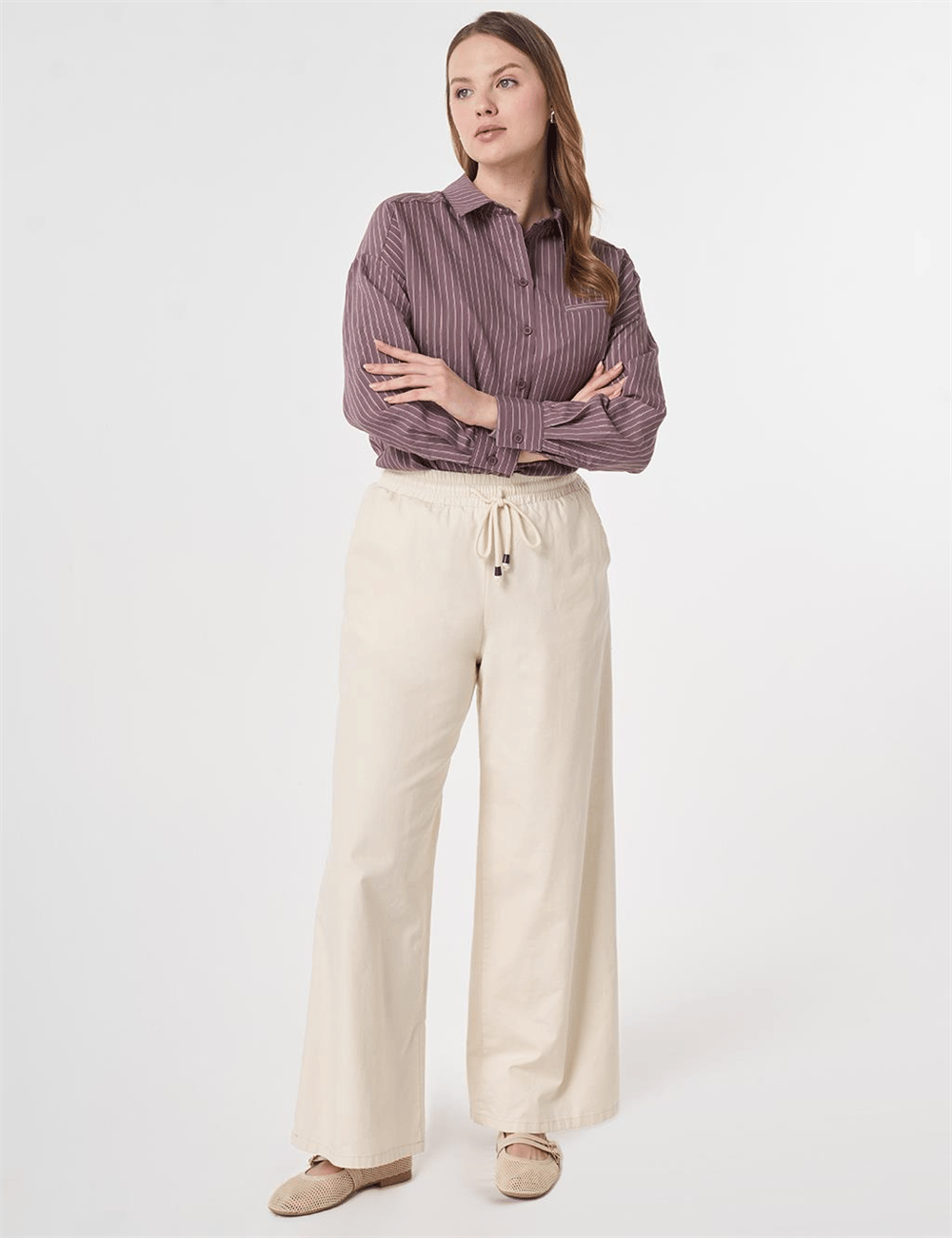 Kayra KY-B26-79050 Kadın Beli Lastikli Pantolon
