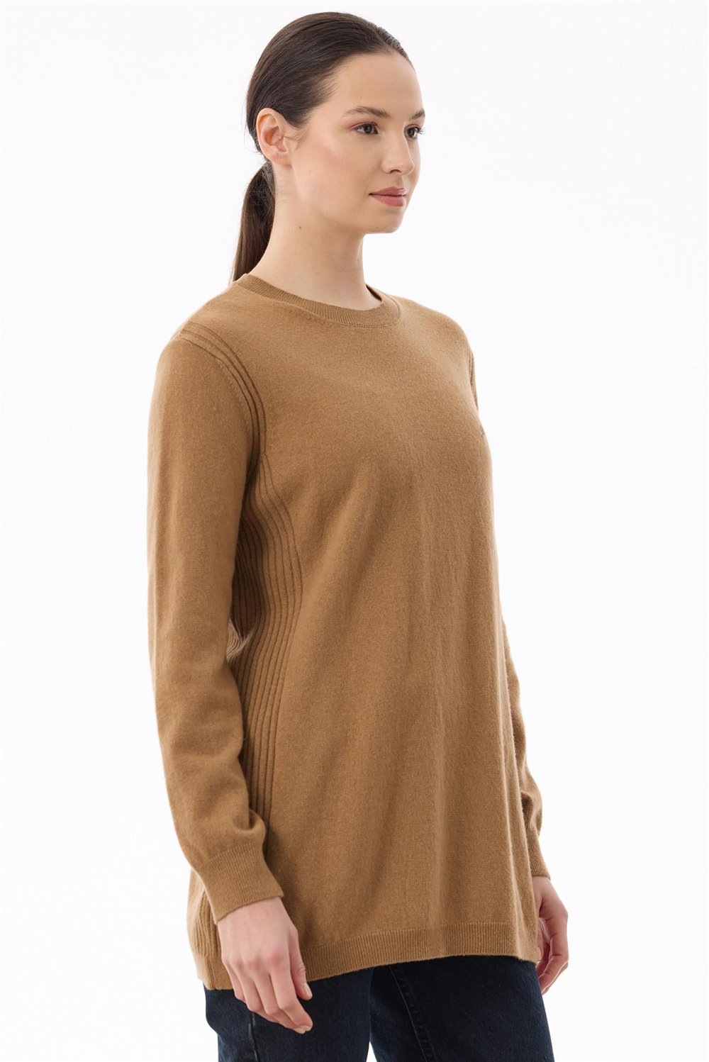 TIĞ TRİKO TNK218671 Kadın Basic Cashmere Triko Tunik
