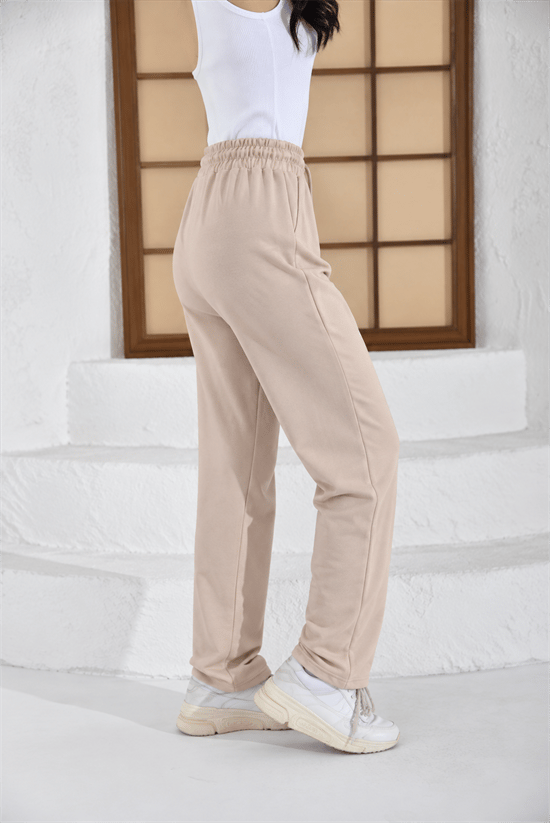 İKİ İPLİK BELİ LASTİKLİ OVERSİZE DÜZ PAÇA EŞOFMAN ALTI232