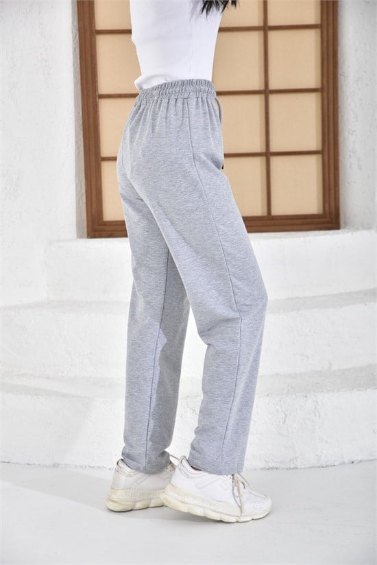 İKİ İPLİK BELİ LASTİKLİ OVERSİZE DÜZ PAÇA EŞOFMAN ALTI232