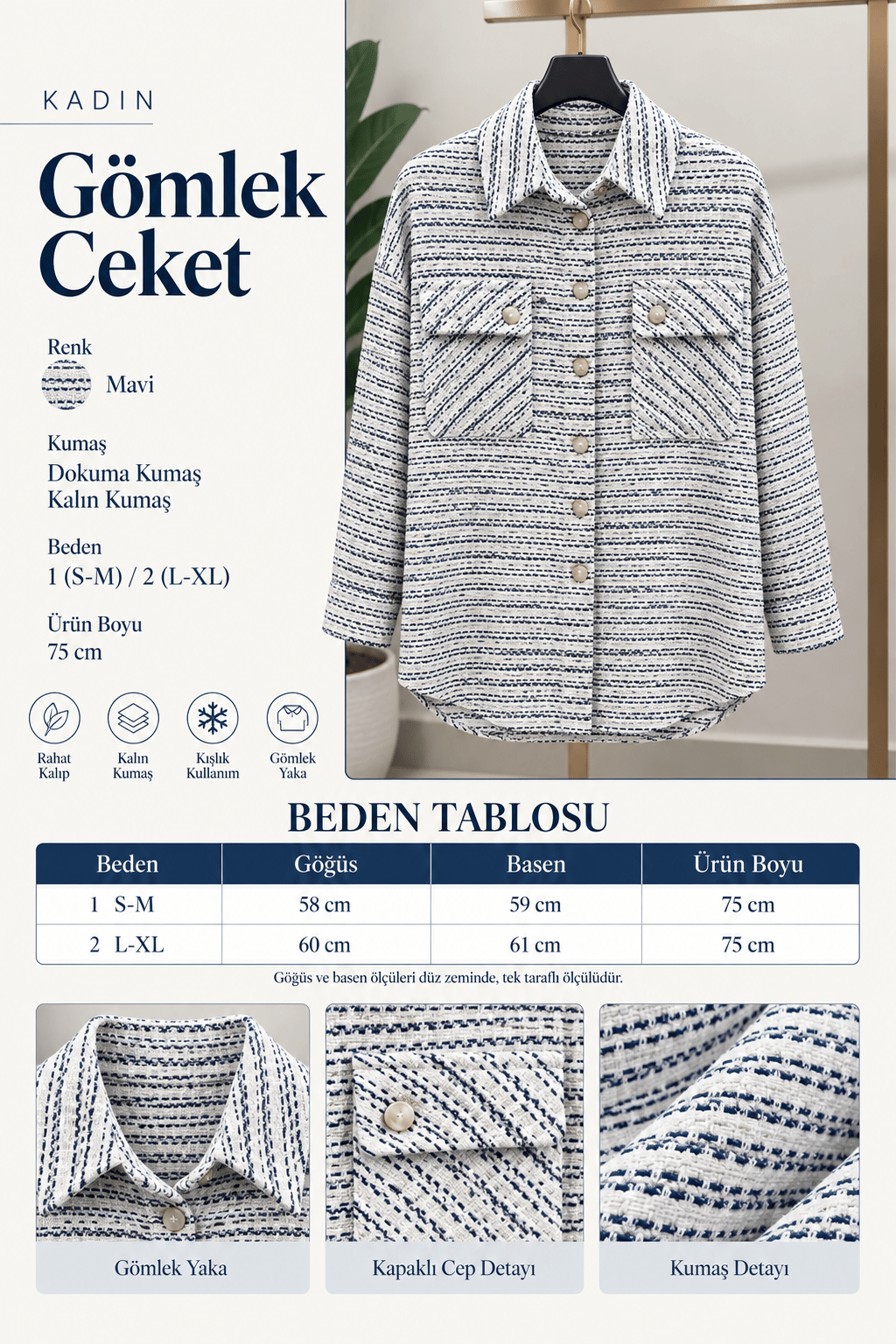 DESENLİ KAŞE GÖMLEK & CEKET17198