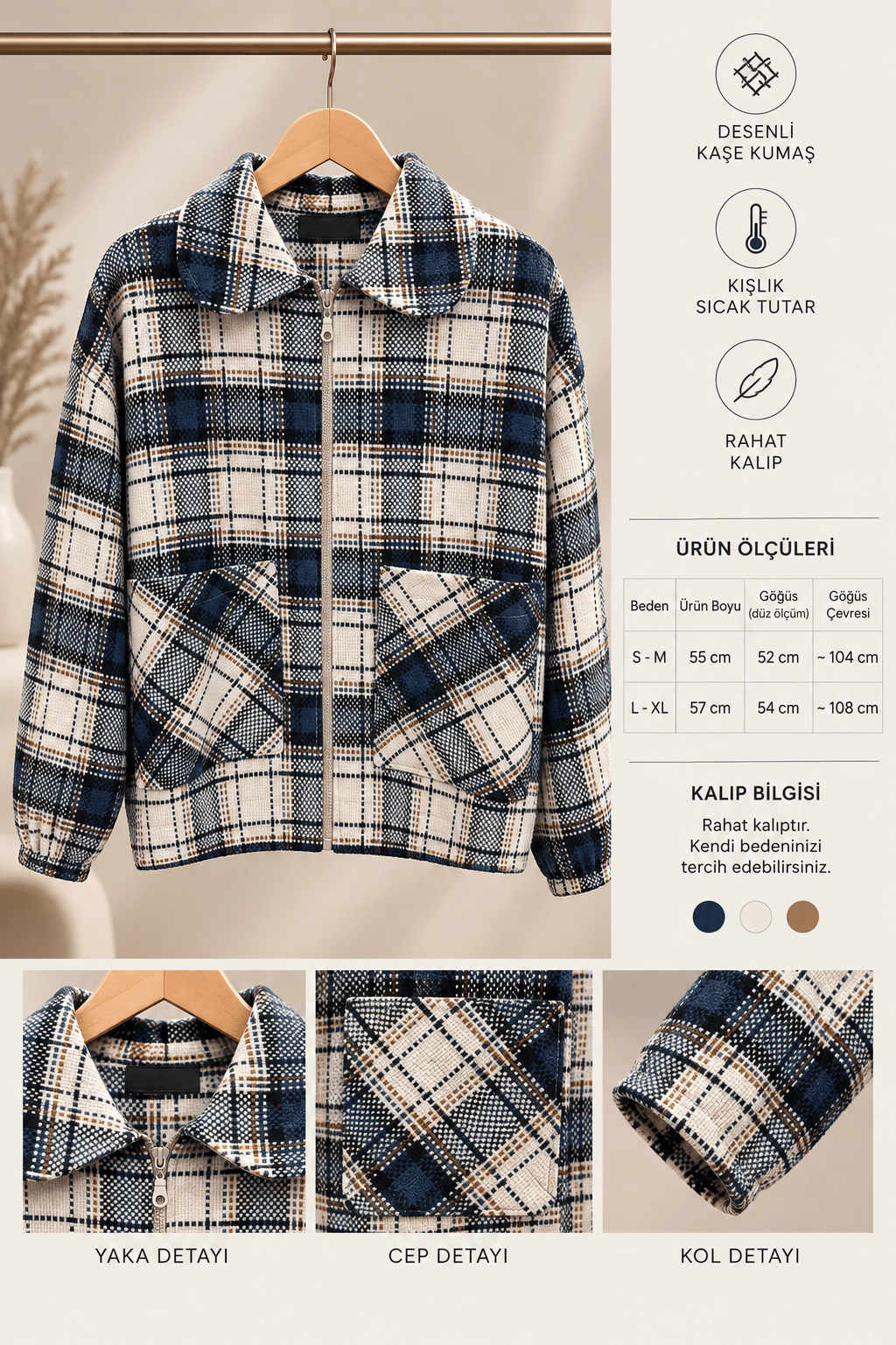 Desenli Kaşe Bomber Ceket117238