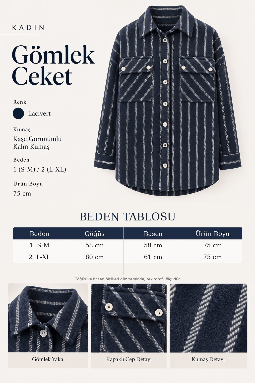 DESENLİ KAŞE GÖMLEK & CEKET17198