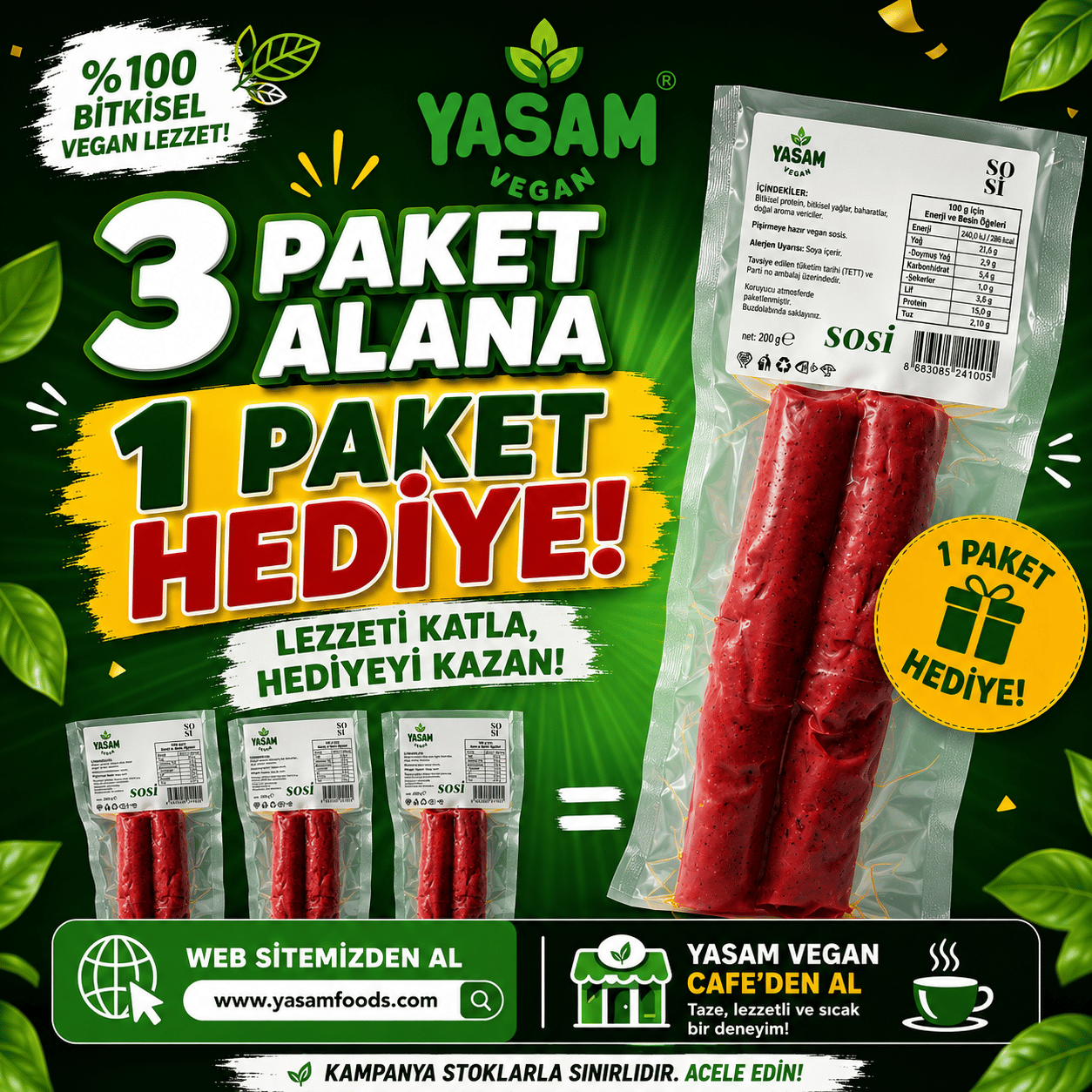 3 Sosis Alana 1 Hediye