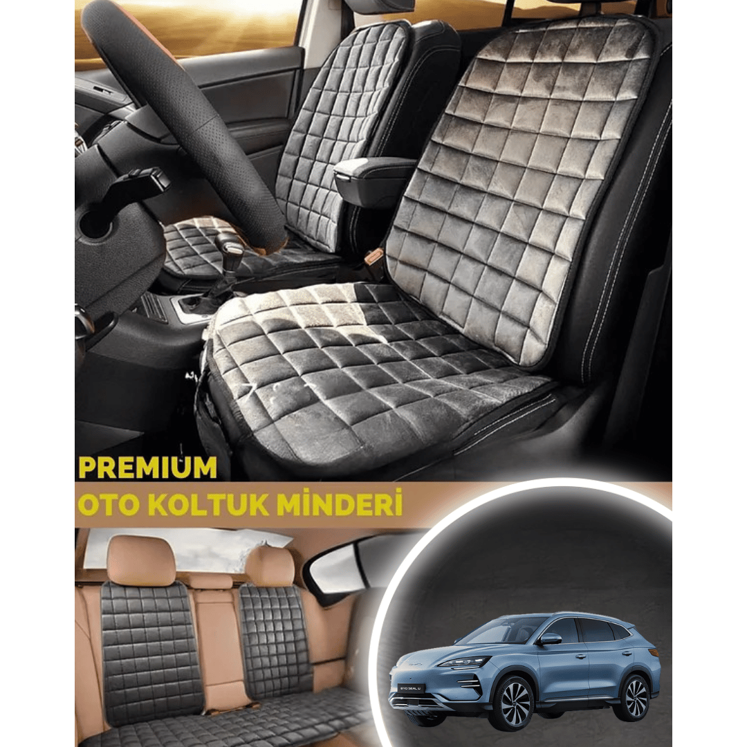 Byd Seol U Koltuk Minderi Ortopedik Cepli Araç  ve Kılıf Seti – Tam Uyumlu, Antrasit Renk, Konforlu Tasarım