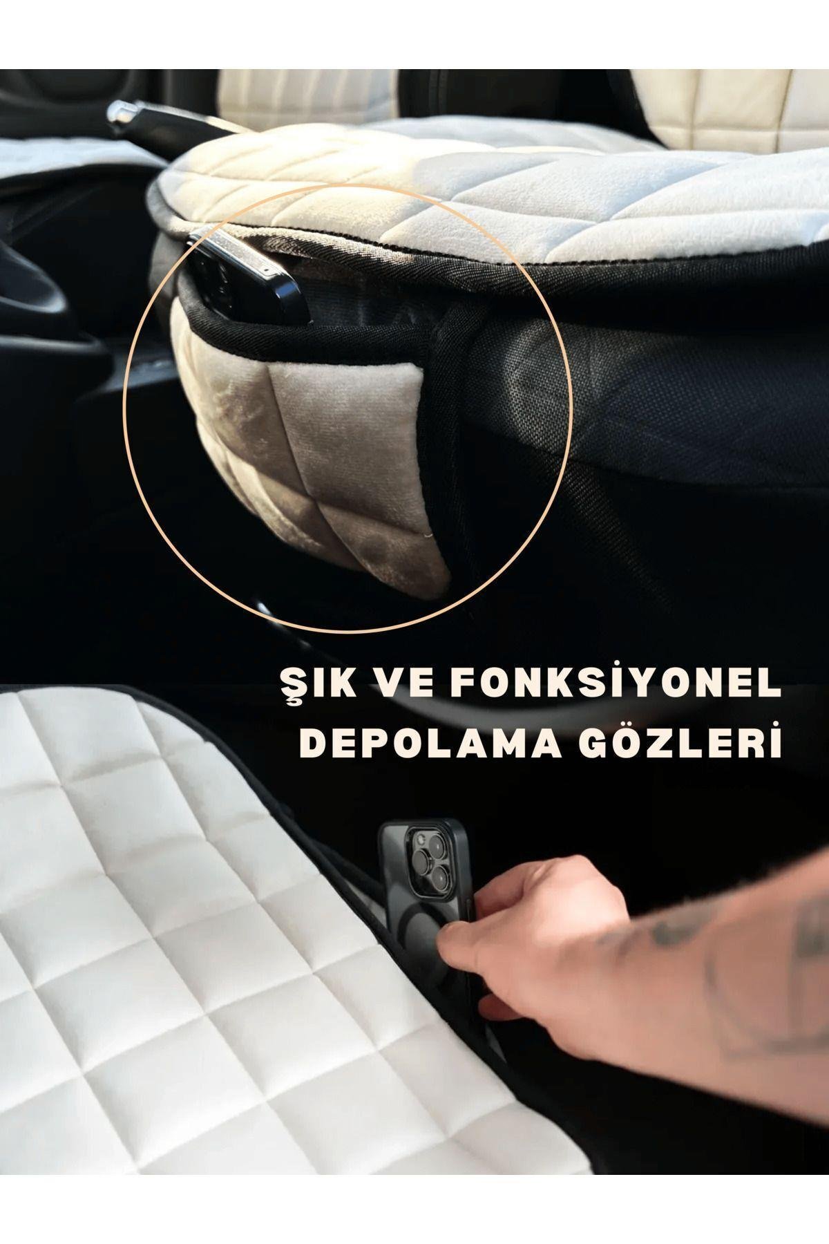 Cruze Koltuk Minder Ortopedik Cepli Araç ve Kılıf Seti–Tam Uyumlu,Bej Renk,Konforlu Tasarım