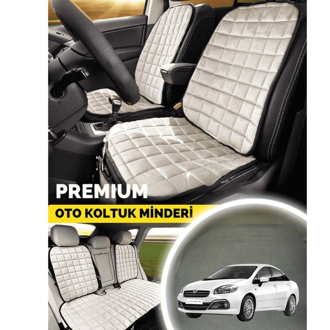 Fiat Linea Koltuk Minderi Ortopedik Cepli Araç ve Kılıf Seti–Tam Uyumlu, Bej Renk, Konforlu Tasarım