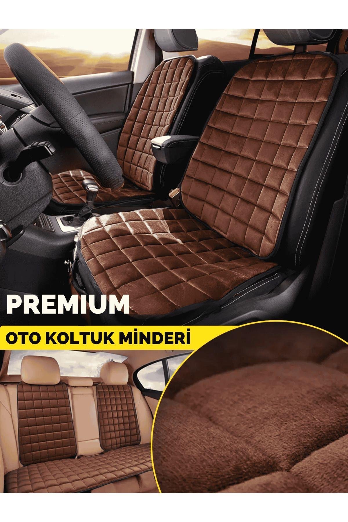 Tiguan Koltuk Minder Ortopedik Cepli Araç ve Kılıf Seti–Tam Uyumlu,Taba Renk,Konforlu Tasarım