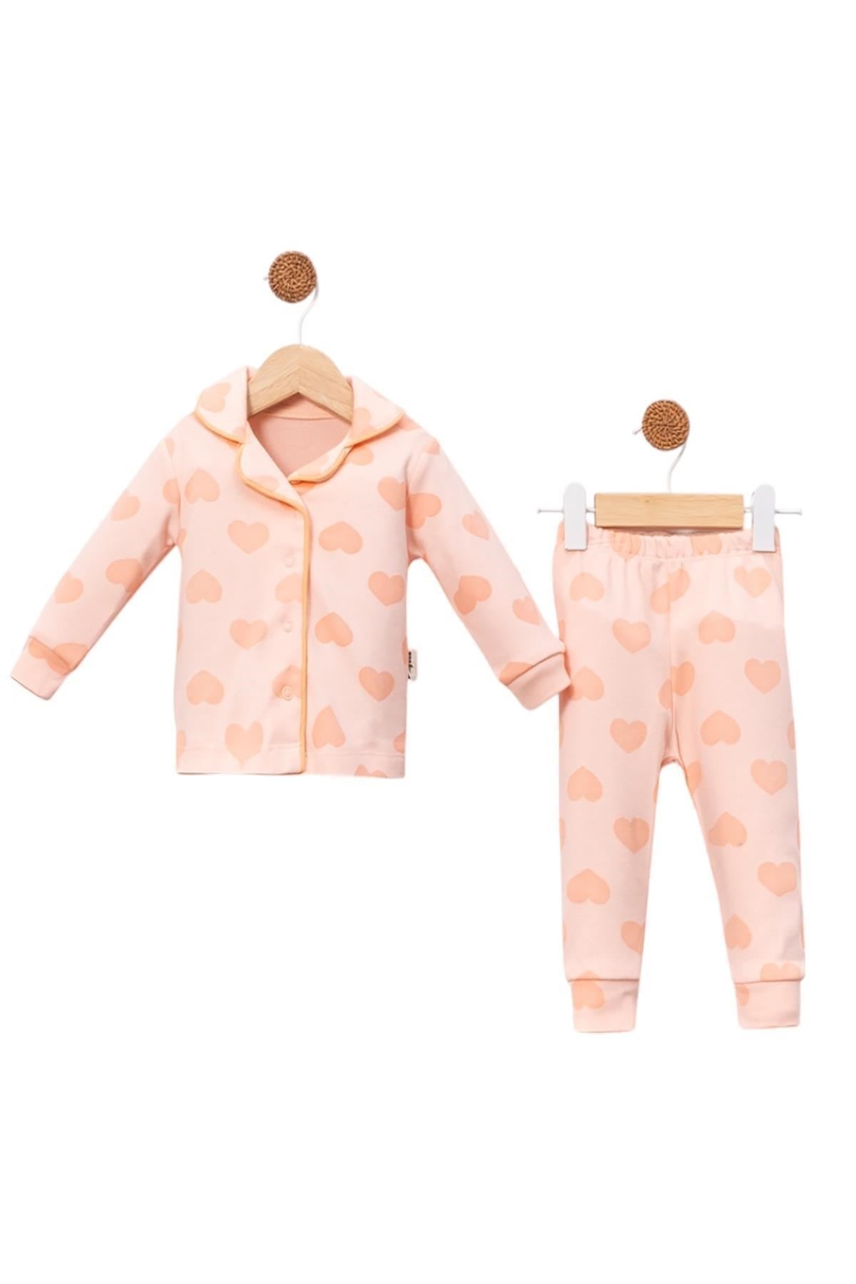 Celira Bbc Nar Çiçeği Lüks Çıtçıtlı Kız Bebe Pijama Takımı