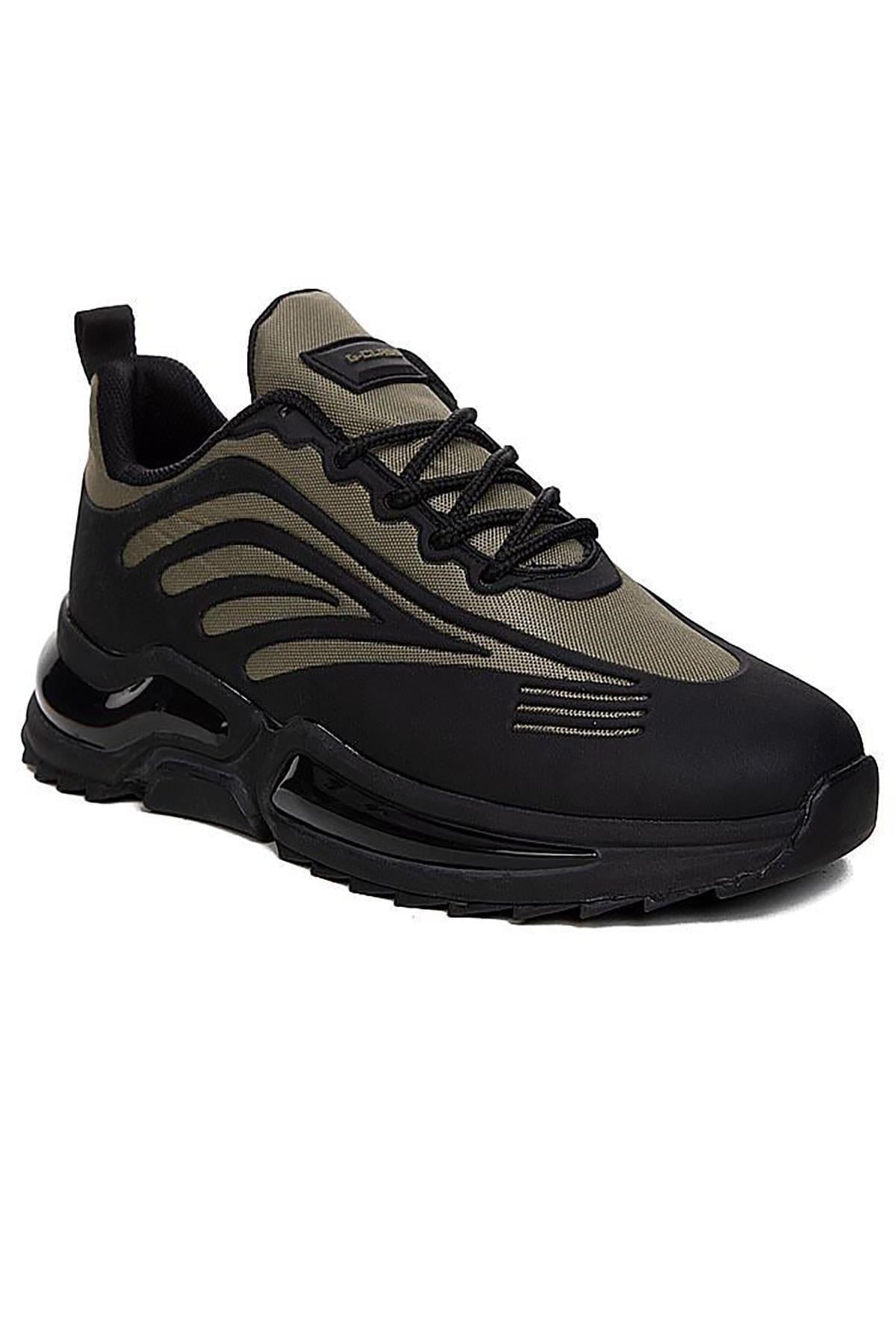 Celira Glc Siyah Yeşil Erkek Günlük Sneaker Spor Ayakkabı