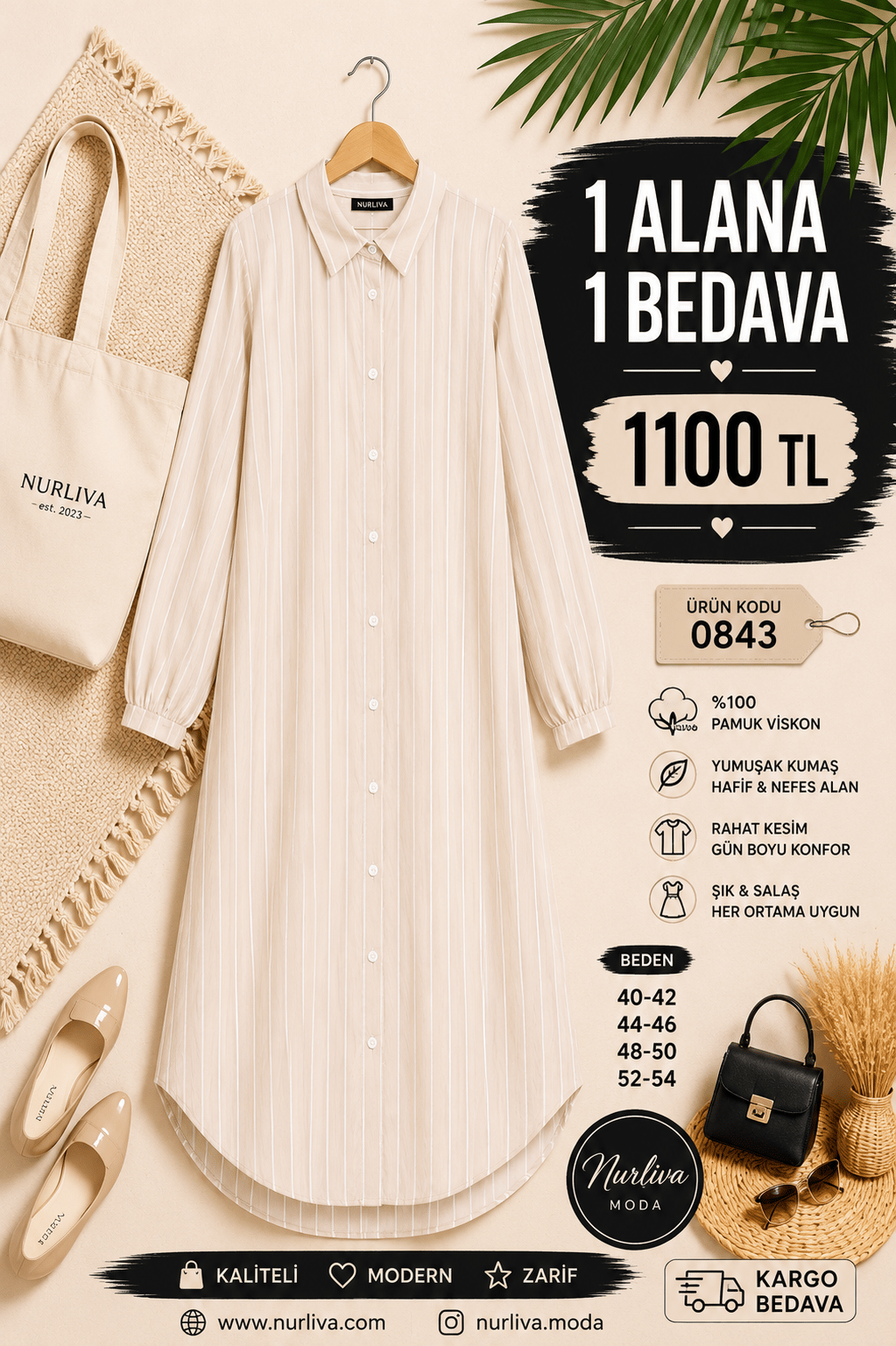 0843 MODAL KUMAŞ BOYDAN DÜĞMELİ GÖMLEK TUNİK TAŞ 
