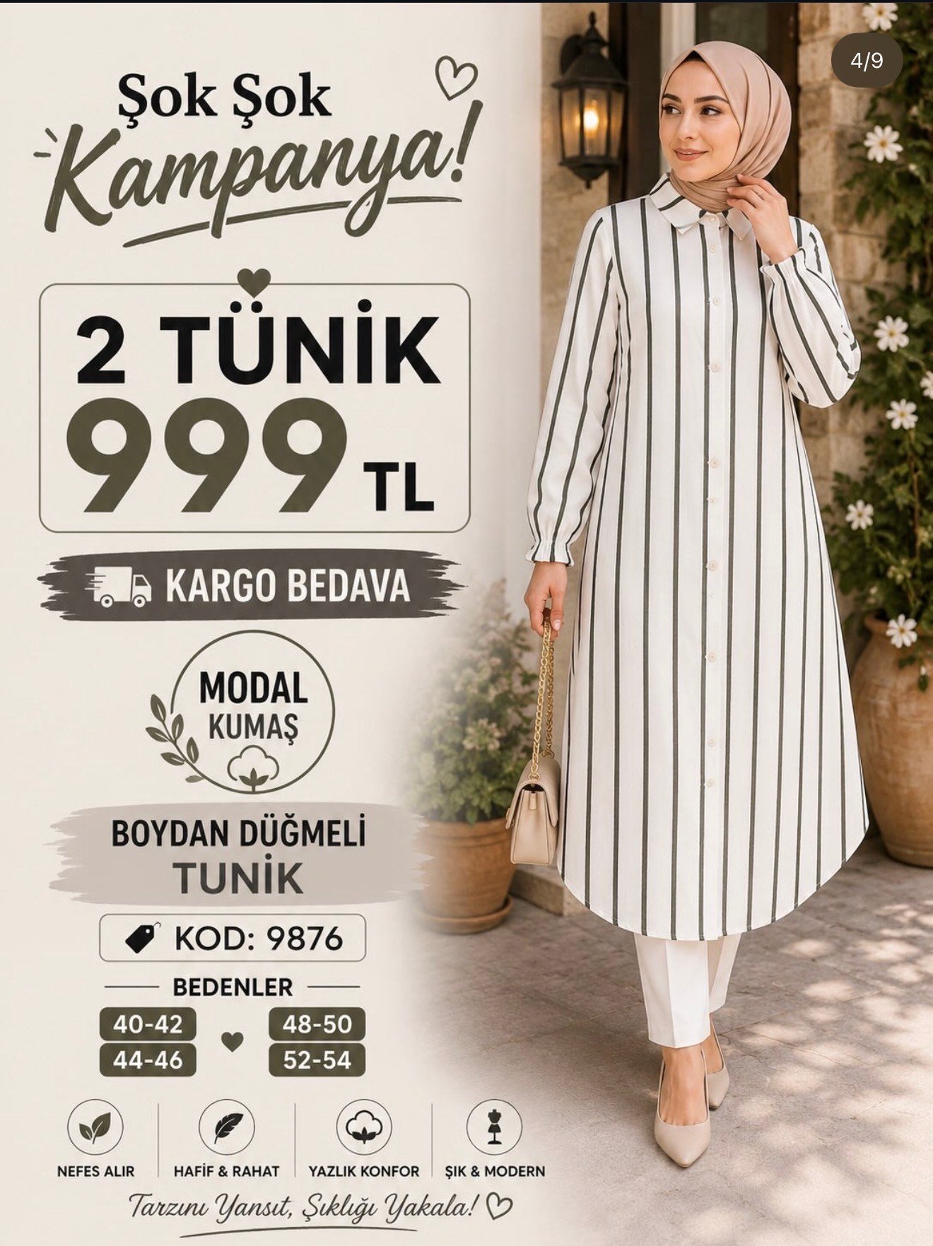 1 ALANA 1 BEDAVA 1000 TL KARGO BEDAVA MODAL KUMAŞ BOYDAN DÜĞMELİ TUNİK HAKİ ÇİZGİLİ 