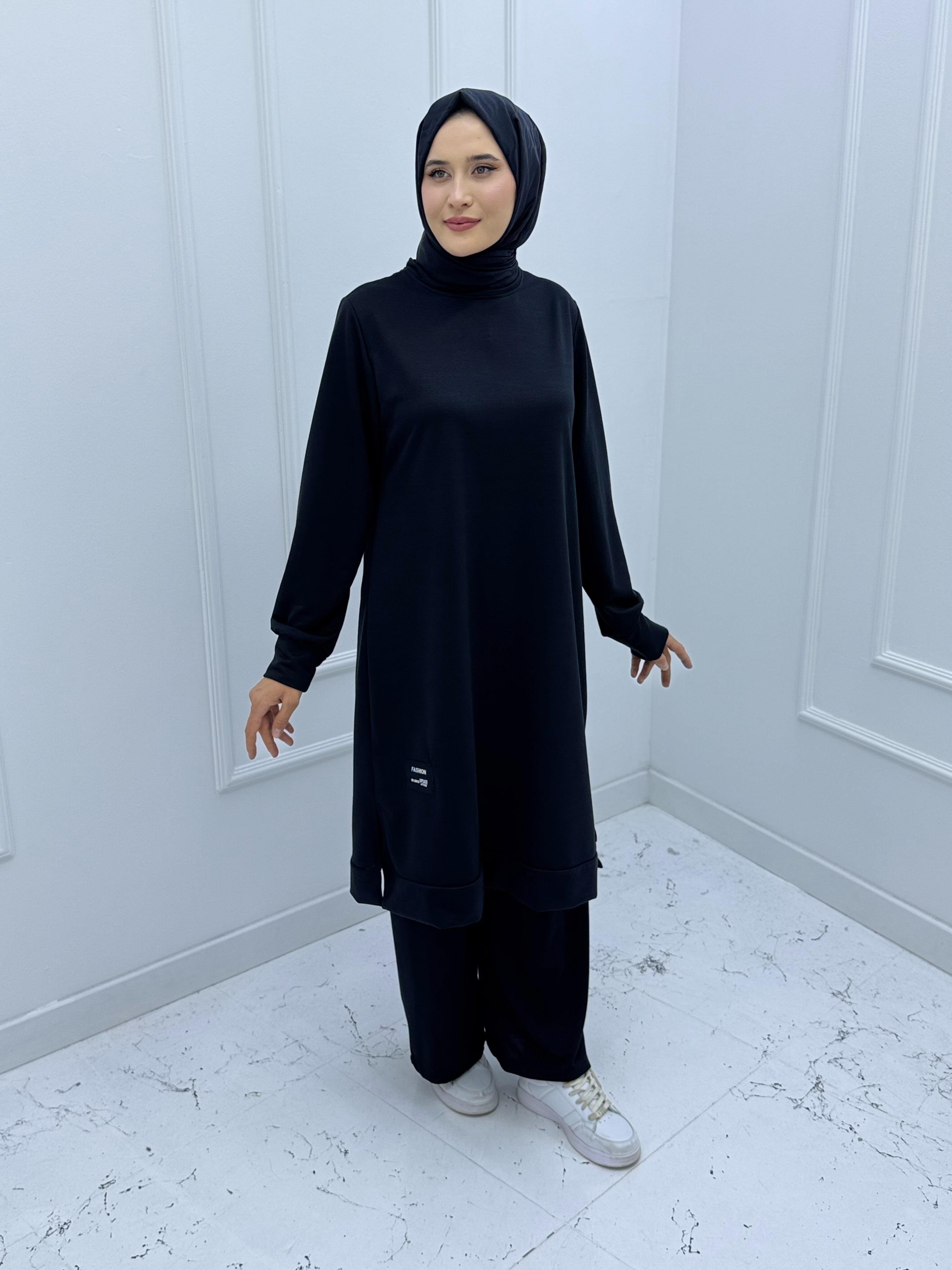 4913 İKİ İPLİK ARMALI TAKIM SİYAH
