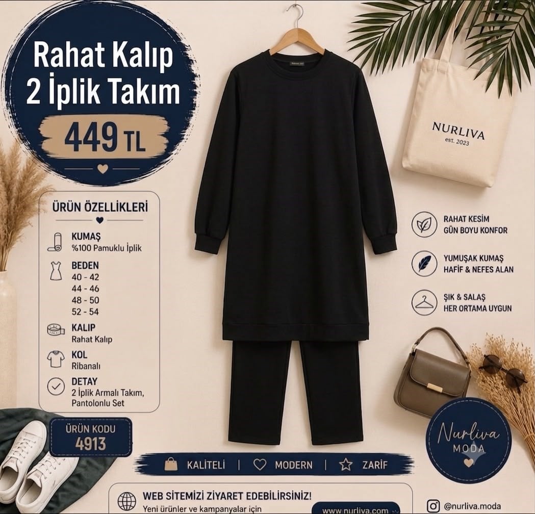 İKİ İPLİK ARMALI TAKIM SİYAH