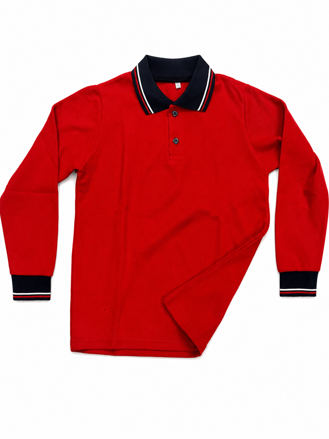 Çocuk Pamuklu Yumuşak Dokulu Polo Yaka Kırmızı Sweatshirt